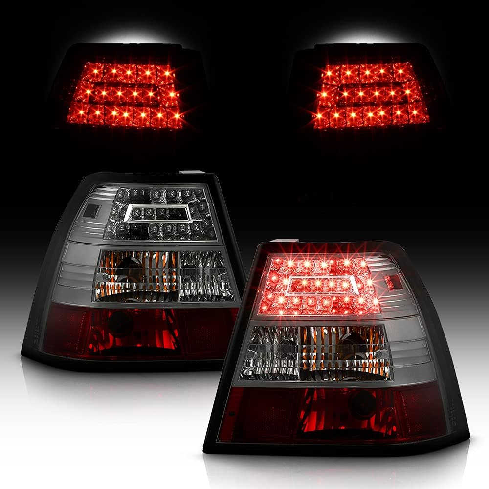ACANII -For Smoke 99-05 VW Jetta Mk4 Bora Lumileds Led Tail Lights Lamps Left+Right 00 01 02 03 04 Driver Passenger Side