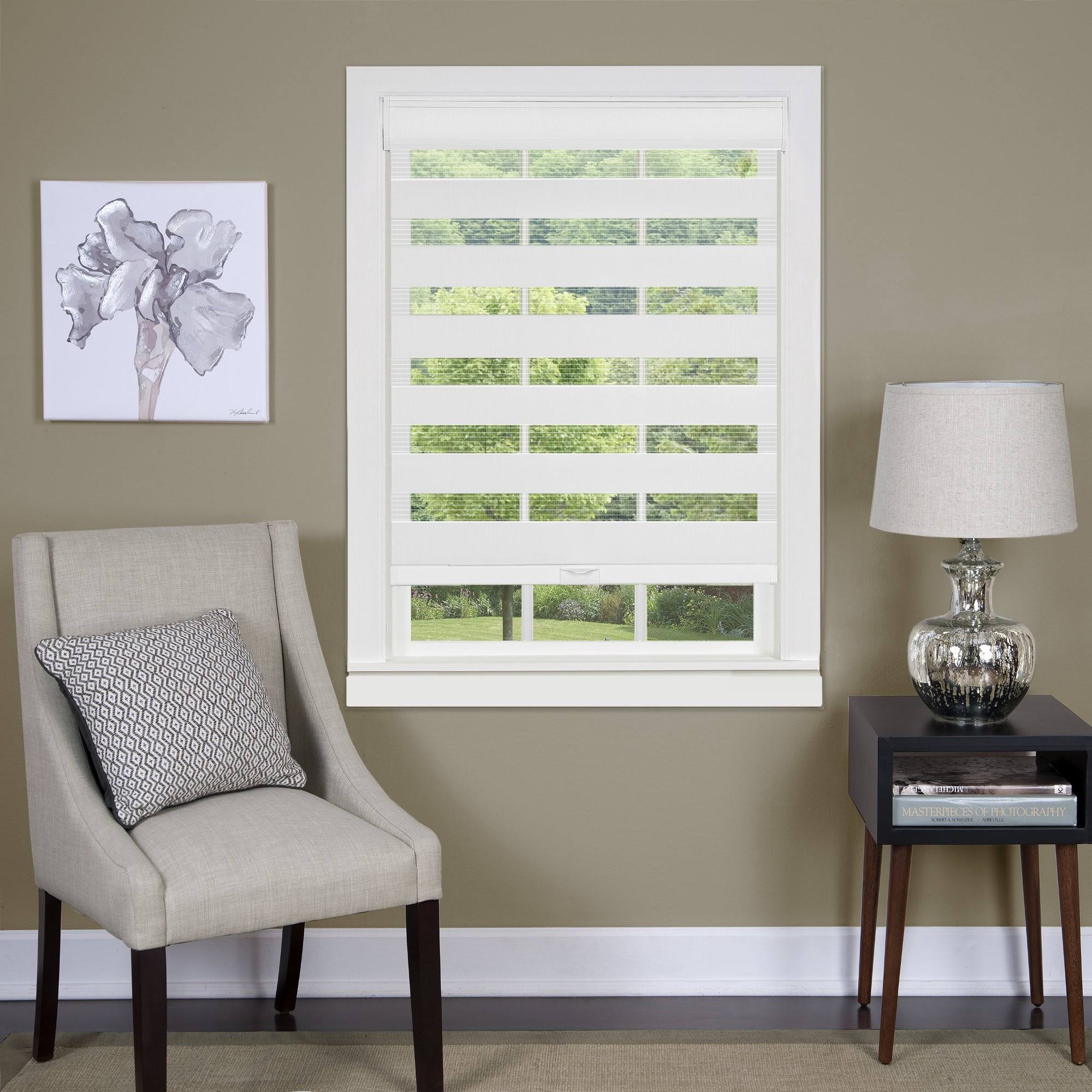 Achim Cordless Celestial Sheer Double Layered Shade White