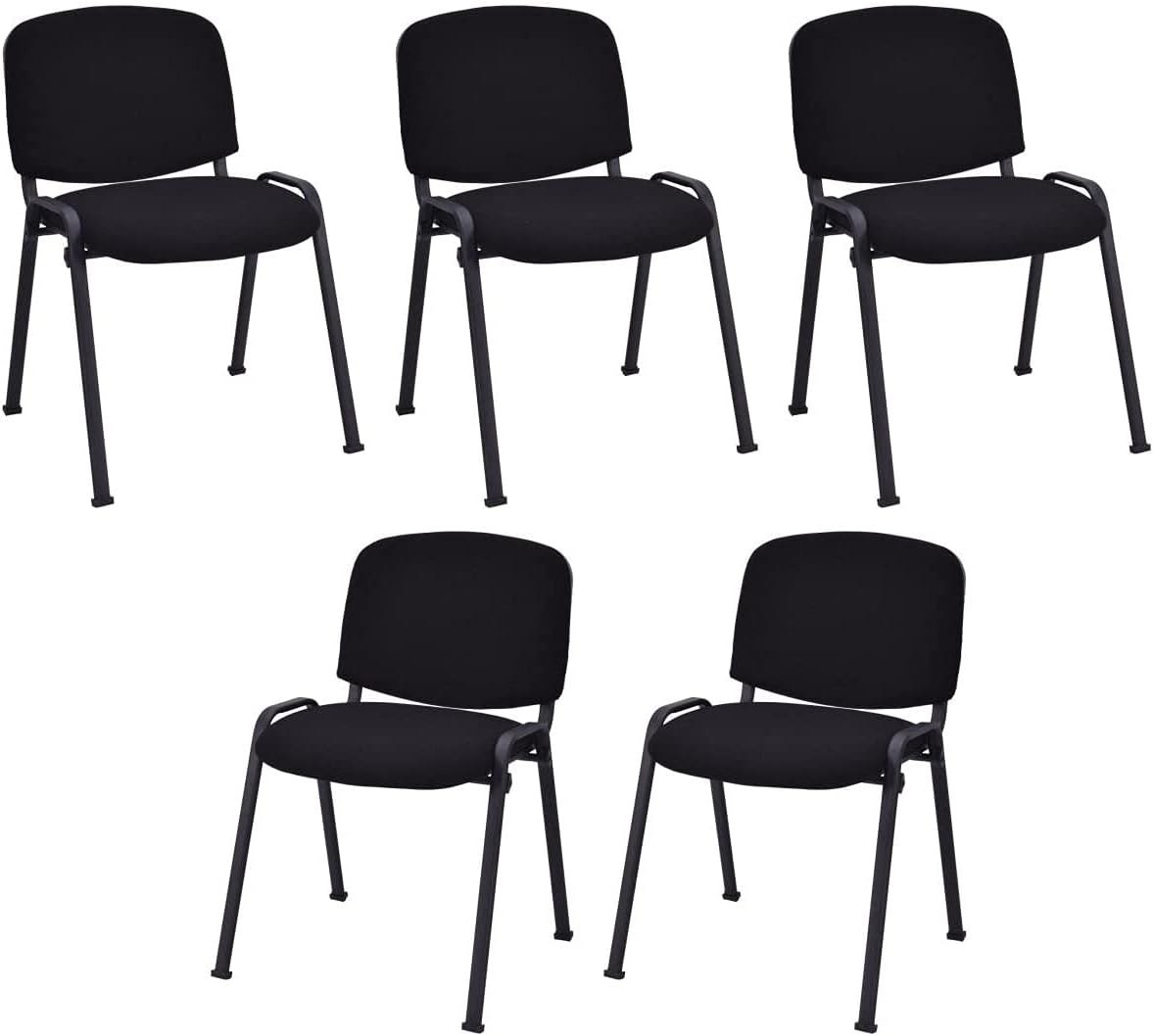 Happygrill 5 Pieces Conference Chair Set Stackable Office Chairs Set Guest Reception Chair for Waiting Room
