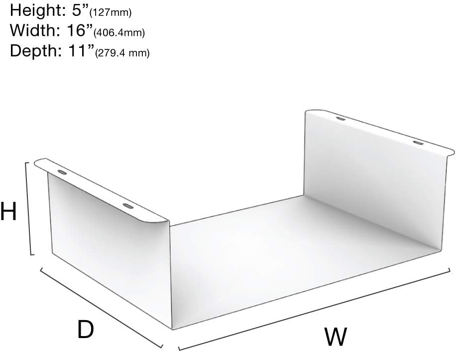 UCM-654 Under Desk PC Mount 654-16W x 5H x 11D Pack of 2