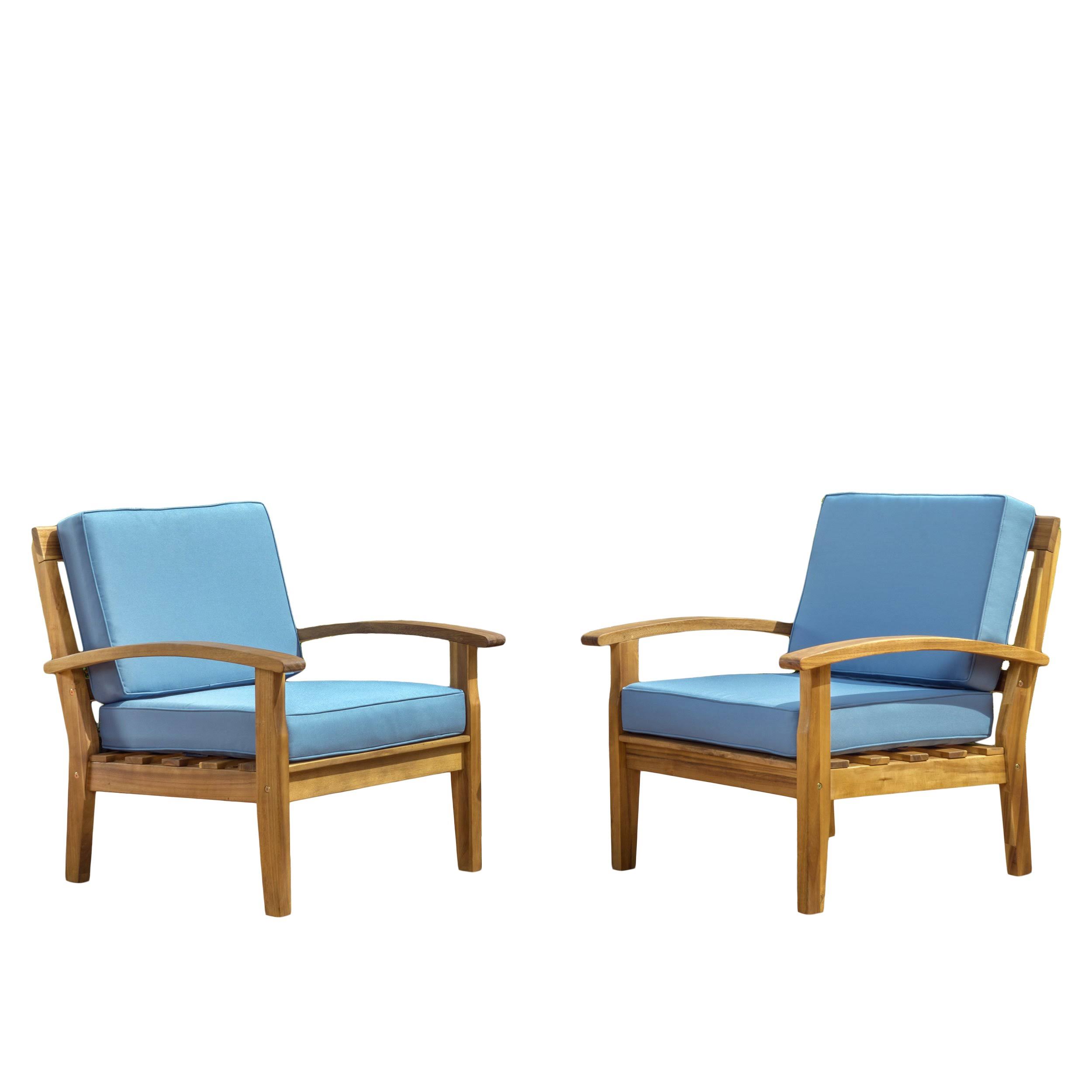 Preston Outdoor Wooden Club Chairs w/ Optional Colors u0026 Package Quantity Beige