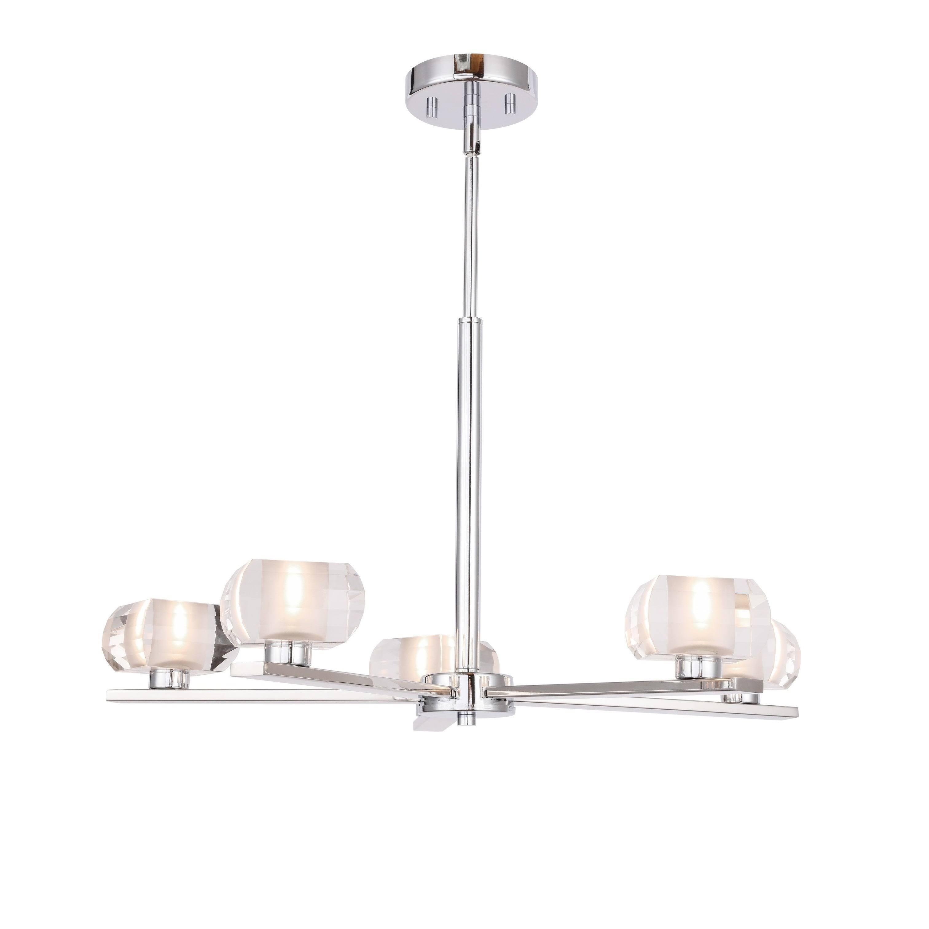 Woodbridge Lighting 17315 Claudia 5-Light Chandelier - Rounded Square Crystal Accent