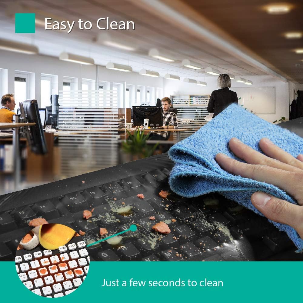 Fully Covered Flat Style Easily Sanitized Universal 0.025mm Wipeable Superb Tactile Feeling Waterproof Anti-Dust Keyboard Cap Cover for Desktop Keyboard with Numeric Hospital/Dentist Use [100 Pack]