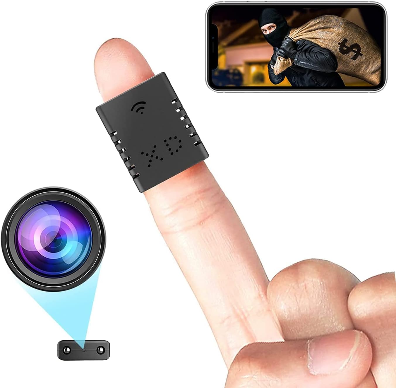 Smallest WiFi DV Camera,HD 1080P Wireless HD Camera,USB Smart Wireless IP Camera,Voice Recorder Surveillance Camcorder with Night Vision, Motion Detection Pack of 2