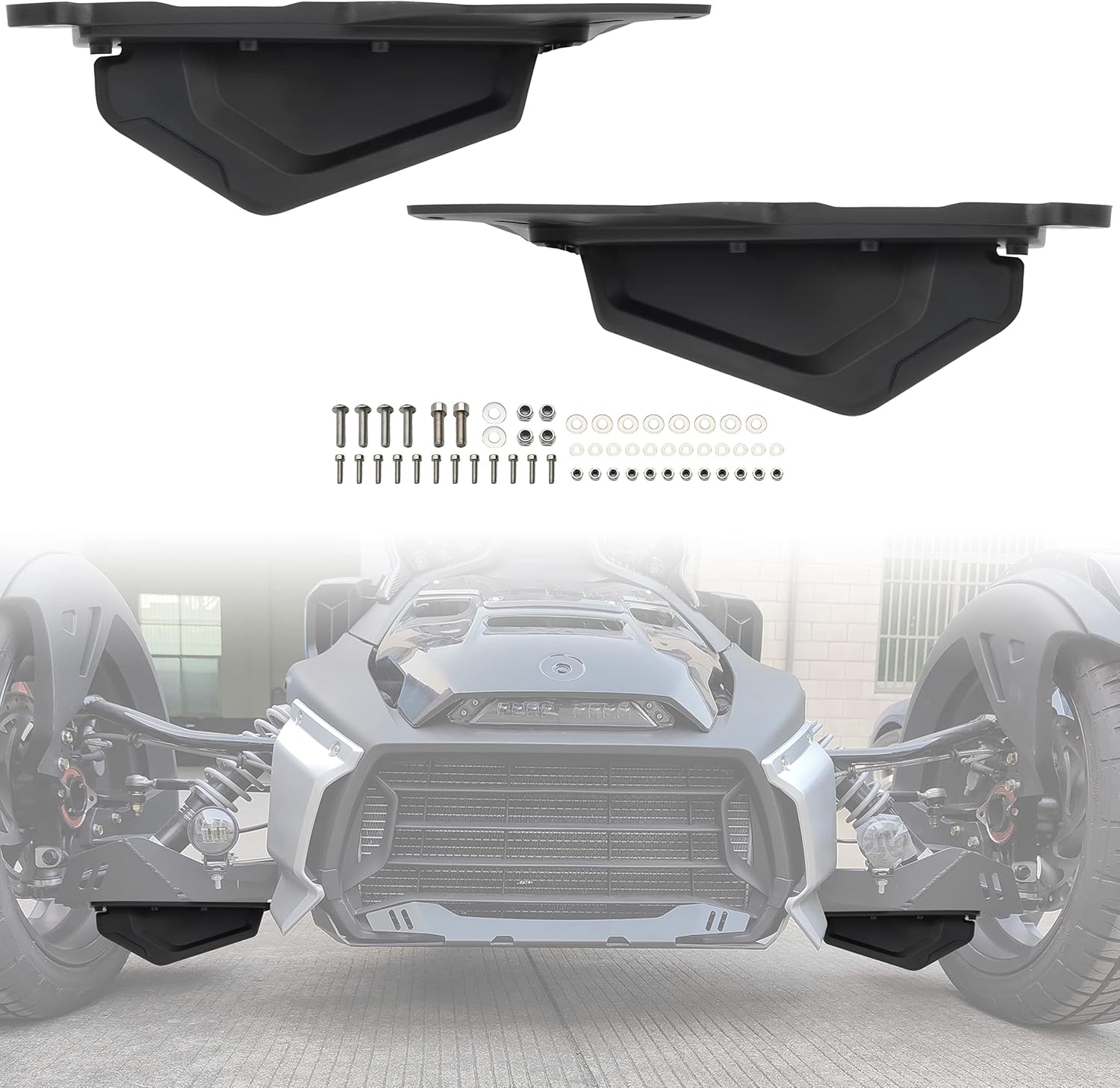 Plastic Front Splash Guard Protectors for Can-Am Ryker, SAUTVS Durable Material Front A-Arm Guards Kit for Can Am Ryker All Models Accessories (2PCS, Replace #219400817)