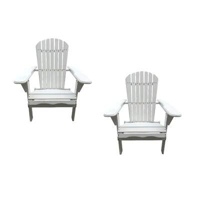 Arana Solid Wood Folding Adirondack Chair Breakwater Bay Color: White