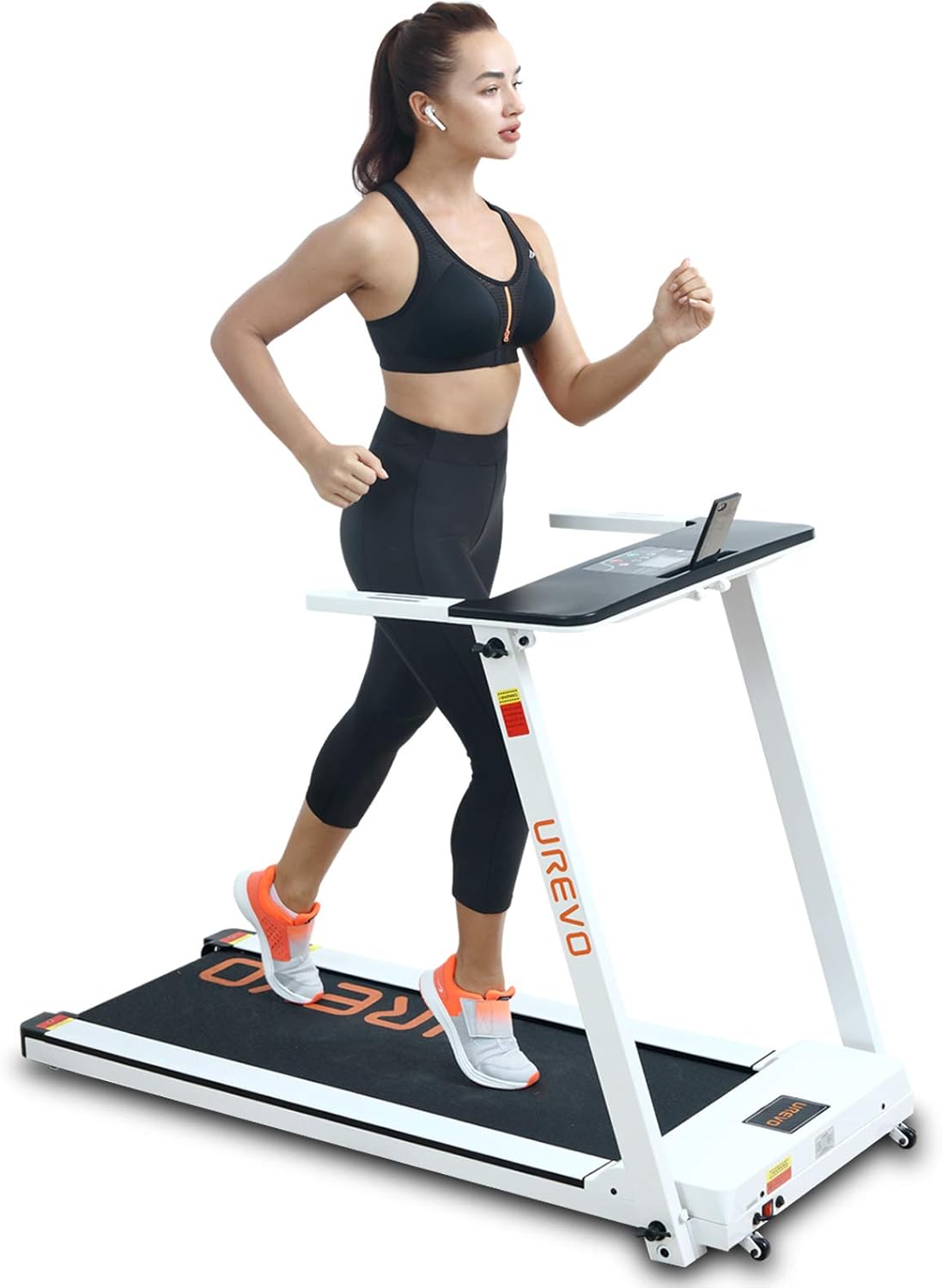 UREVO Foldable Treadmills for Home,Under Desk Electric Treadmill Workout Running Machine,2.5HP Portable Compact Treadmill with 12 Pre Set Programs and 16.5 Inch Wide TreadBelt