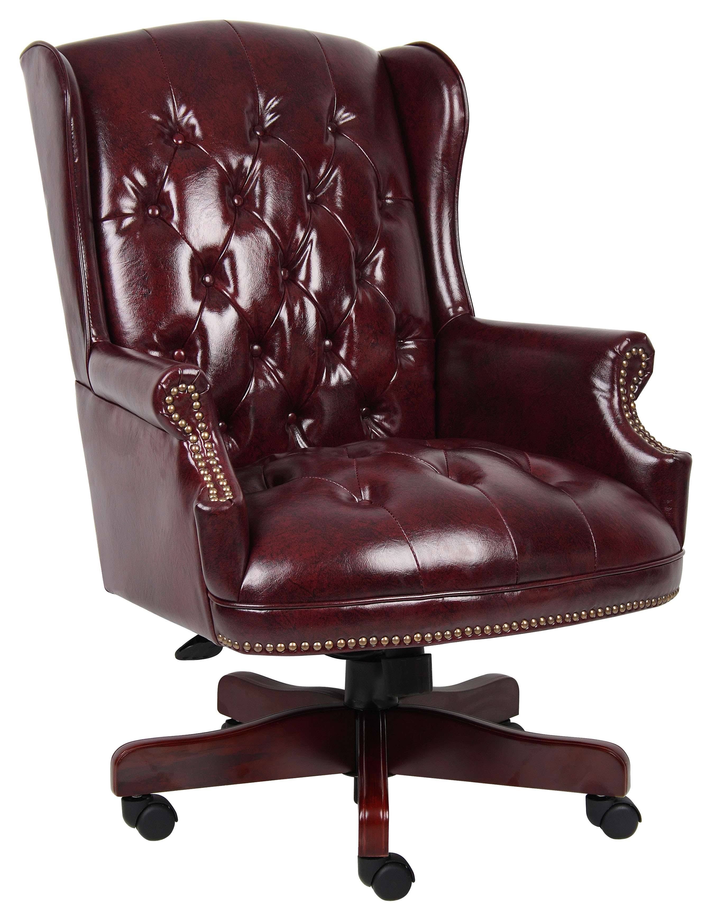 Wingback Traditional Chair Burgundy - Boss Office Products