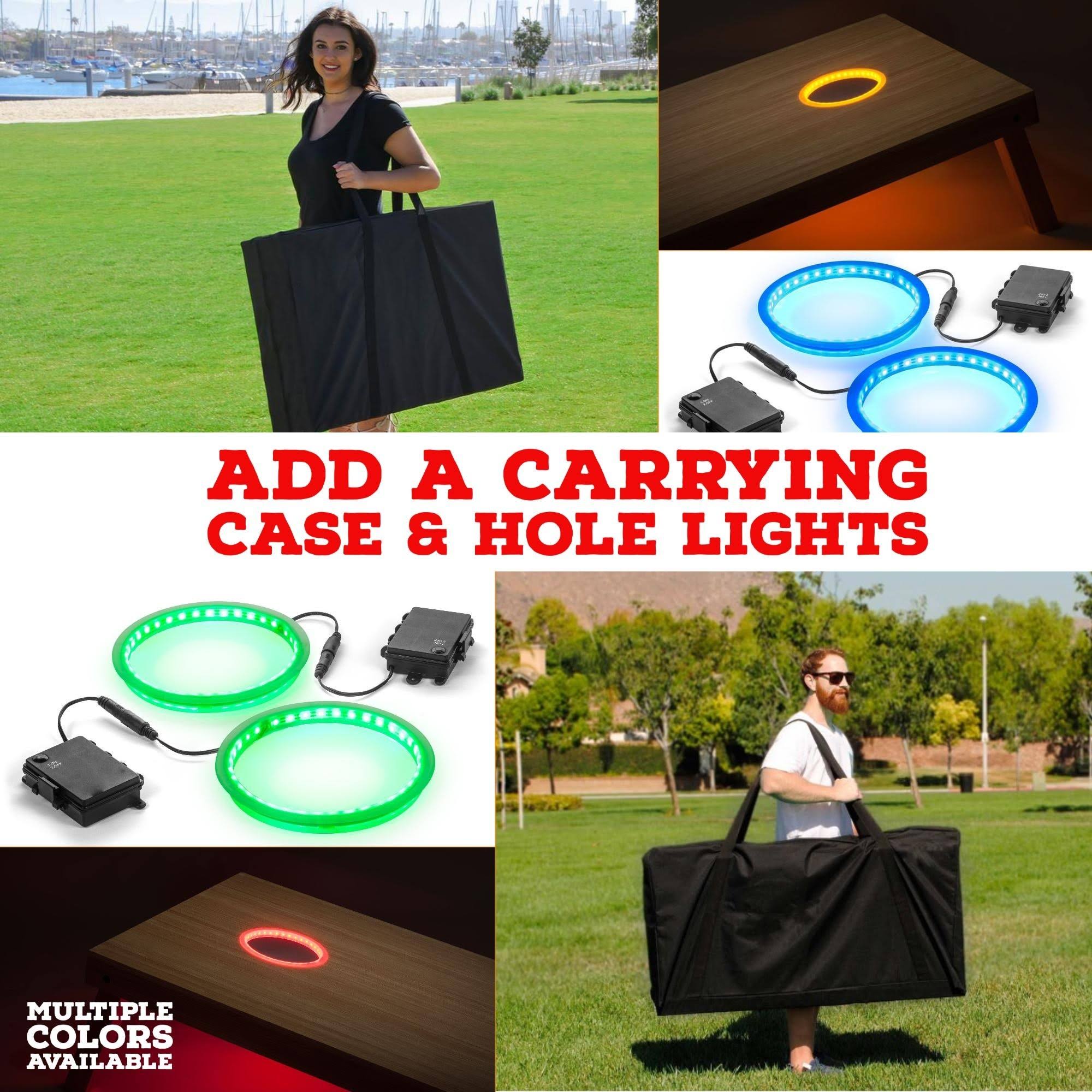 Eastern Michigan Eagles Smoke Cornhole Board Set - Includes (8) Team Logo Bags + Optional Accessories Include Lights u0026 Case