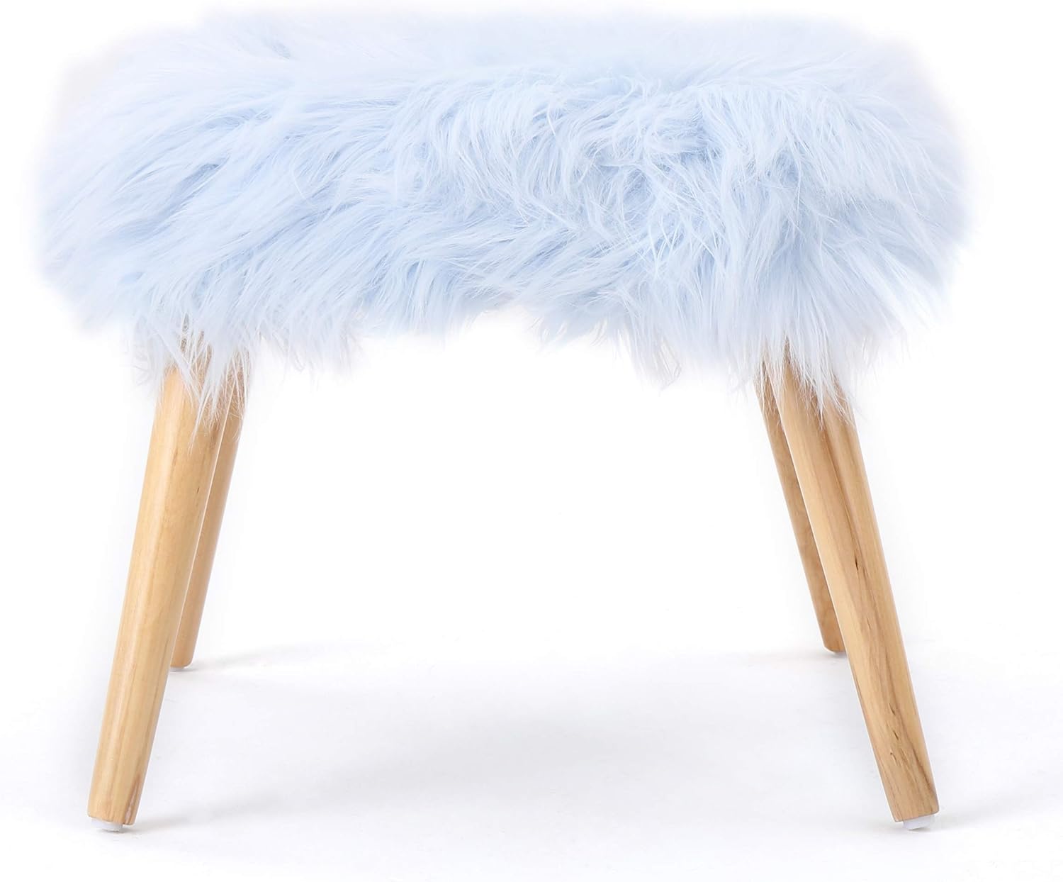 Christopher Knight Home Huxley Faux Fur Ottoman, White Pack of 2