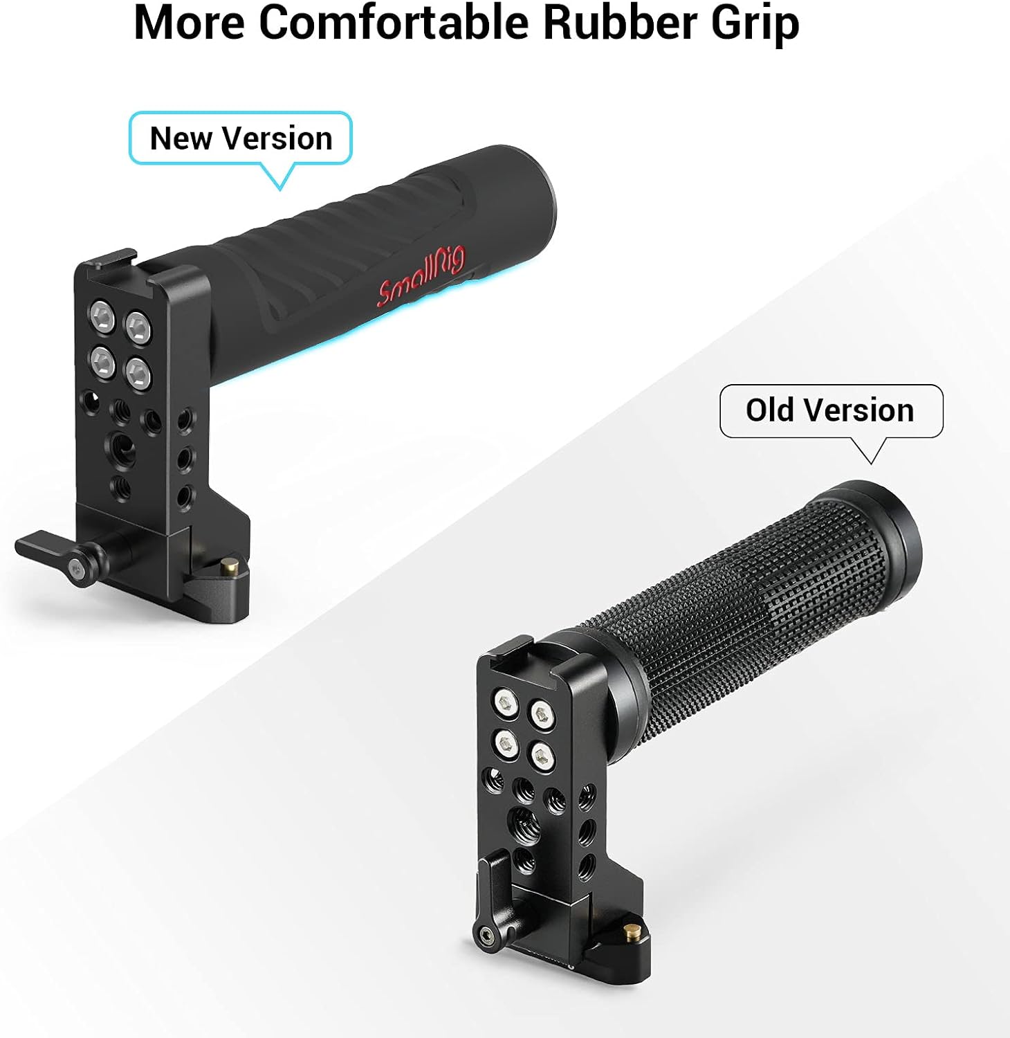 SmallRig Top NATO Handle with NATO Rail Quick Release Handgrip for DLSR Camera Cage (Rubber) - 2084 Pack of 2