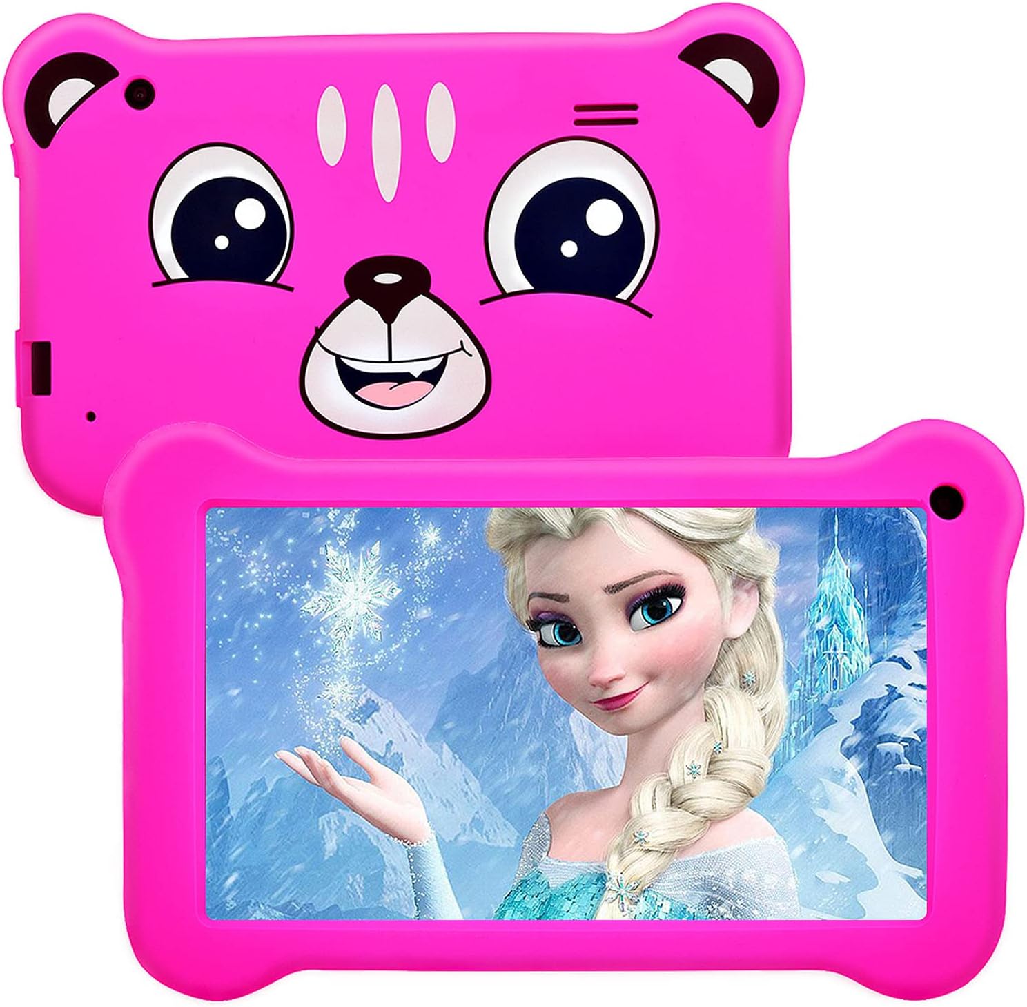 LONGOU Kids Tablet, 7 inch Android 9.0 Kids Edition Tablet with WiFi, GMS Certified, 2GB+16GB Tablet for Kids, Children Tablet with Parental Control, 40+APP, (Pink), ct-0008 Pack of 2