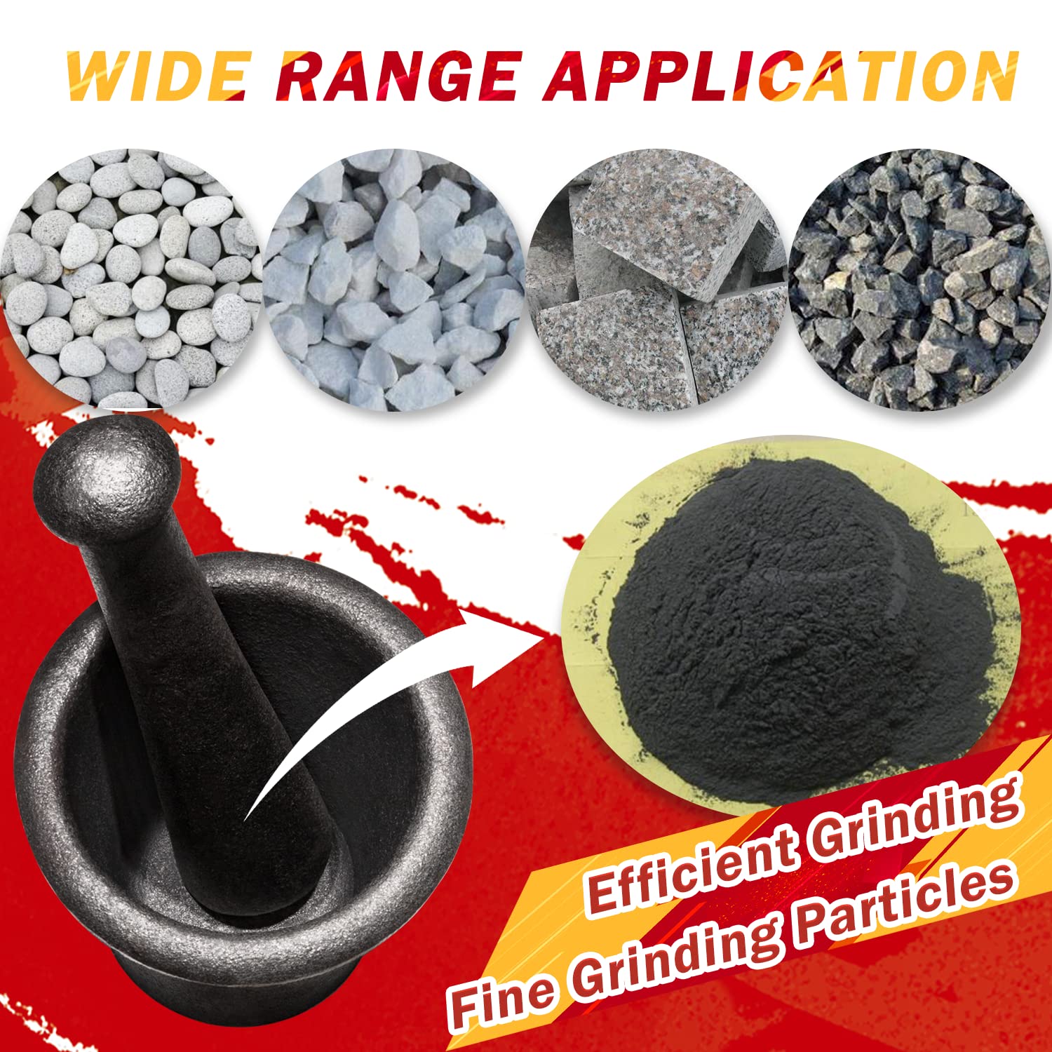 Camoo Cast Iron Mortar Pestle Tool Set Rock-Ore Crusher-Assay-Gold-Pulverizer-Quart-Silver Pack of 2