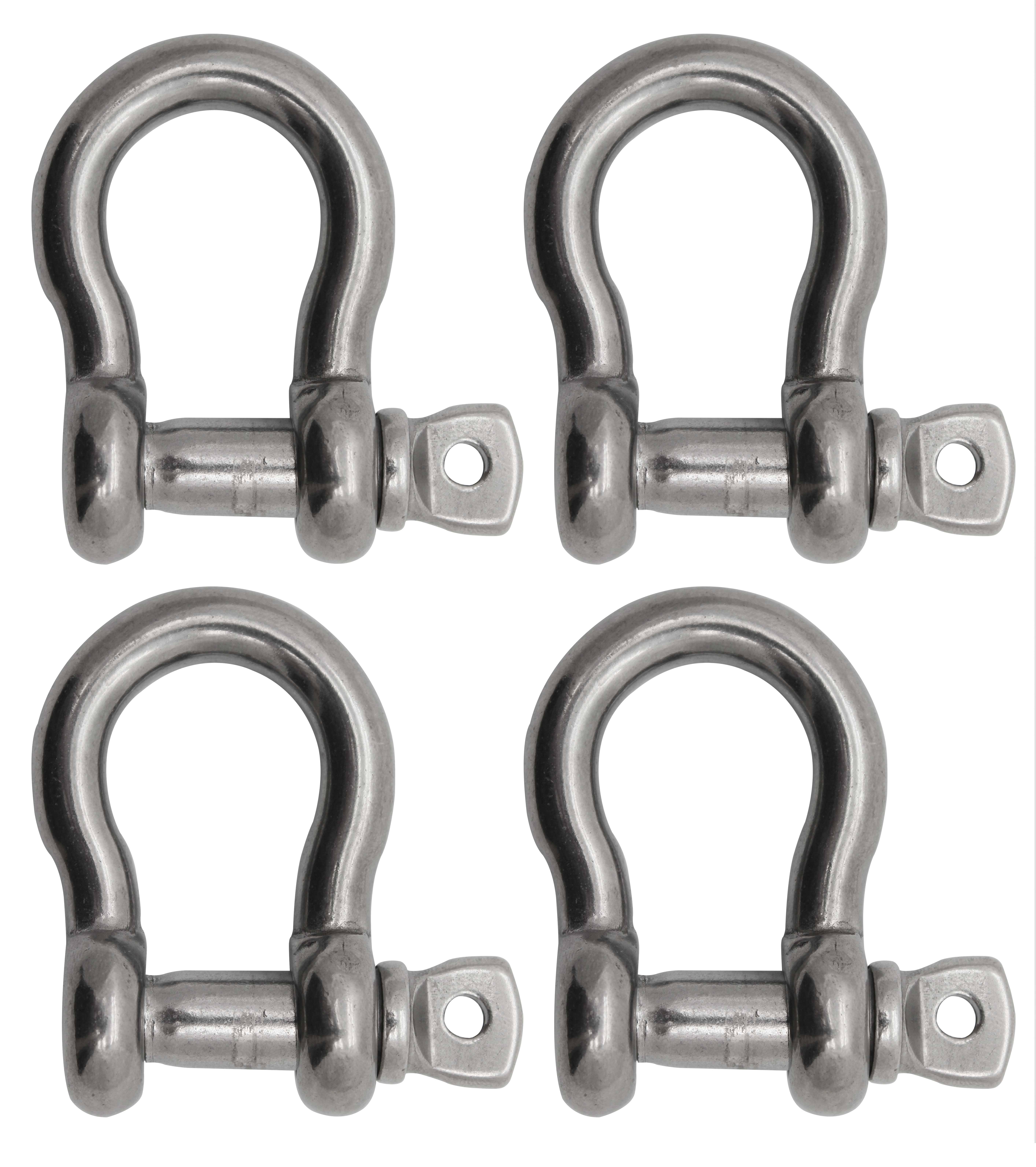 Extreme Max 3006.8333.4 BoatTector Stainless Steel Anchor Shackle - 7/8 inch, 4-Pack