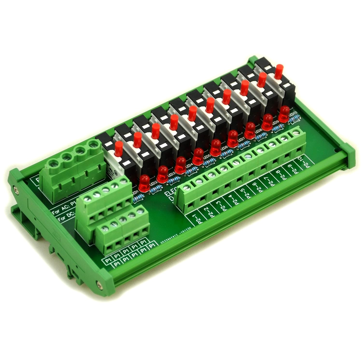 Electronics-Salon DIN Rail Mount 10 Position Thermal Circuit Breaker Power Distribution Module Pack of 2