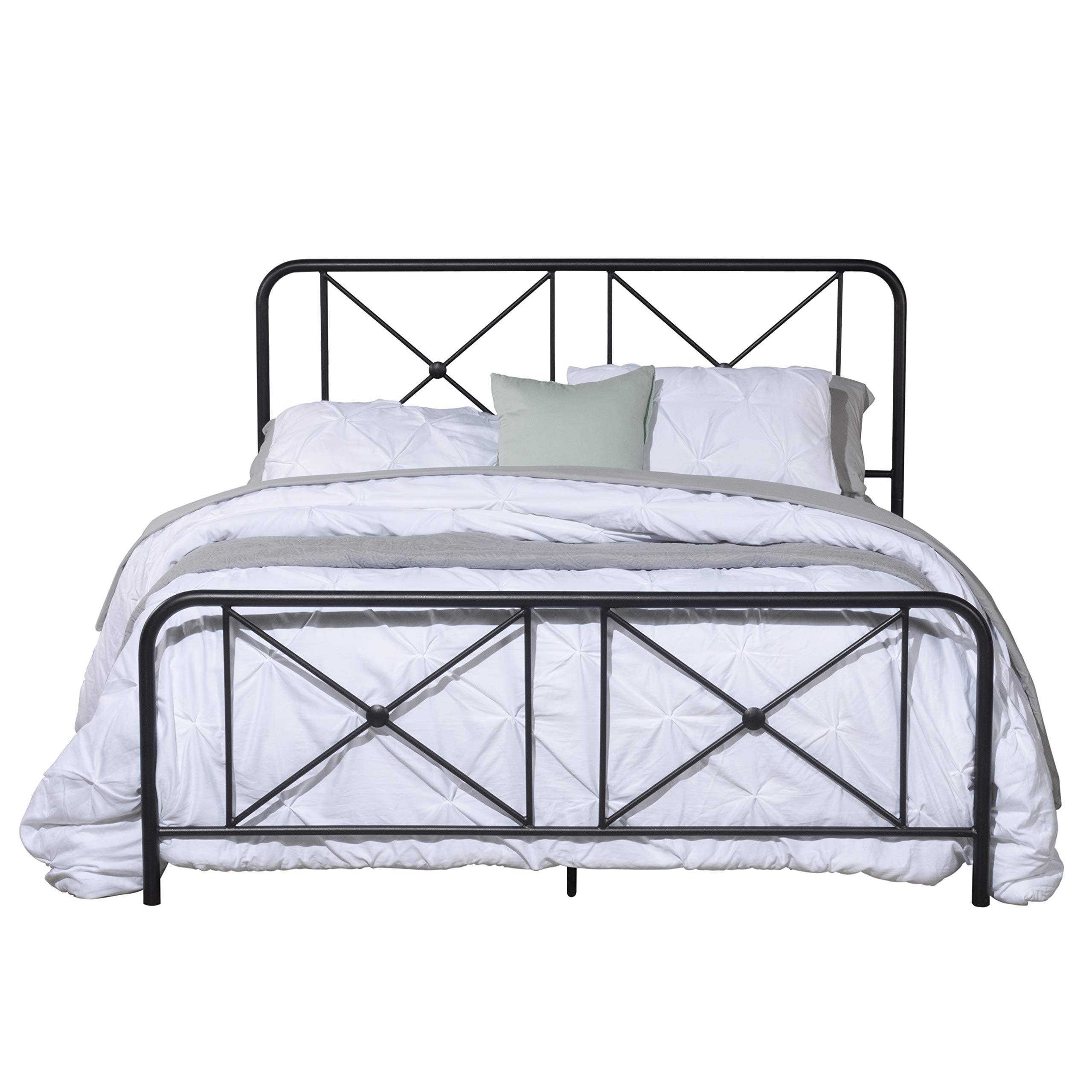 Hillsdale Furniture Williamsburg Metal Bed with Decorative Double x Design, Black, Full