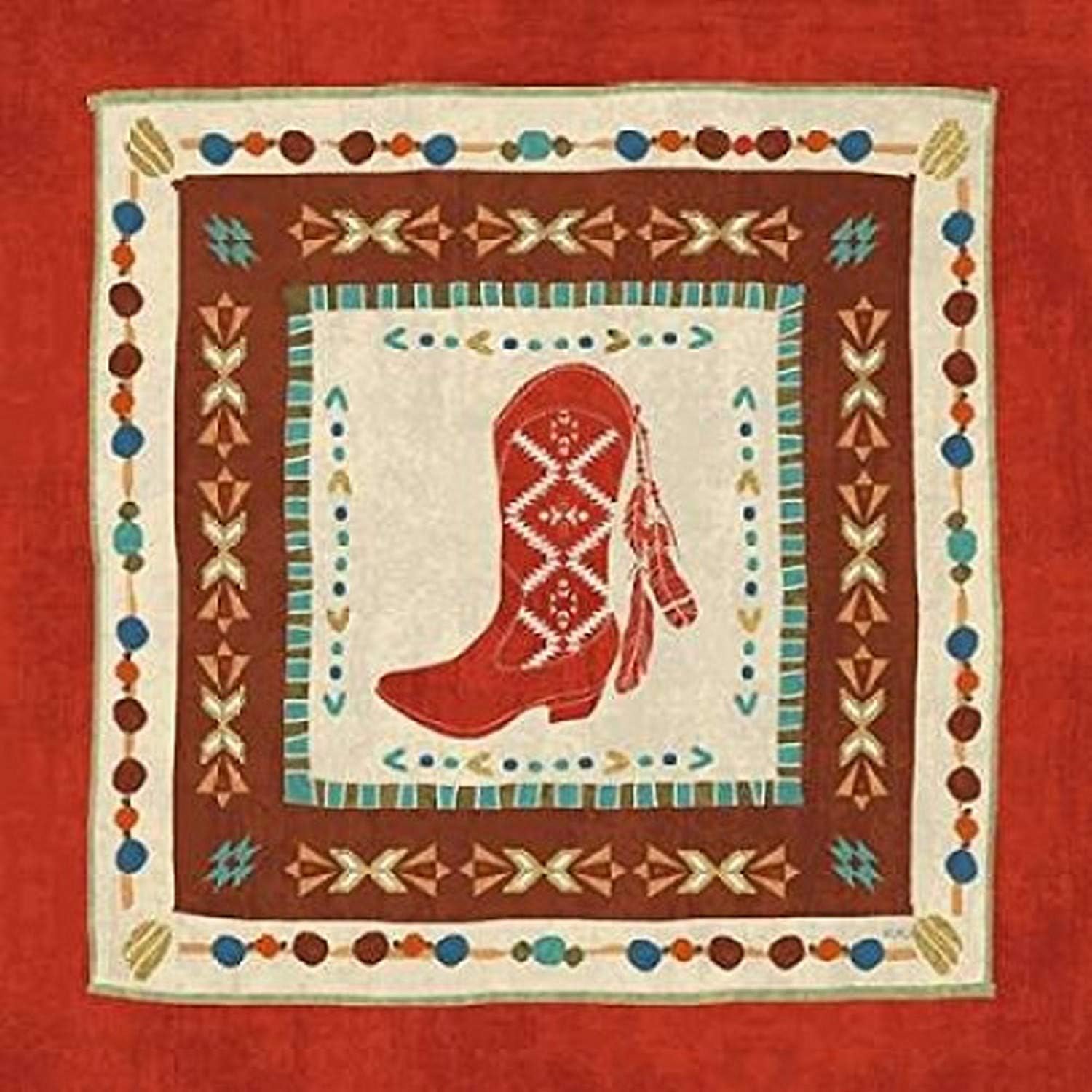 Posterazzi Southwest at Heart Tile II Poster Print by Veronique Charron, (24 x 24) Pack of 2