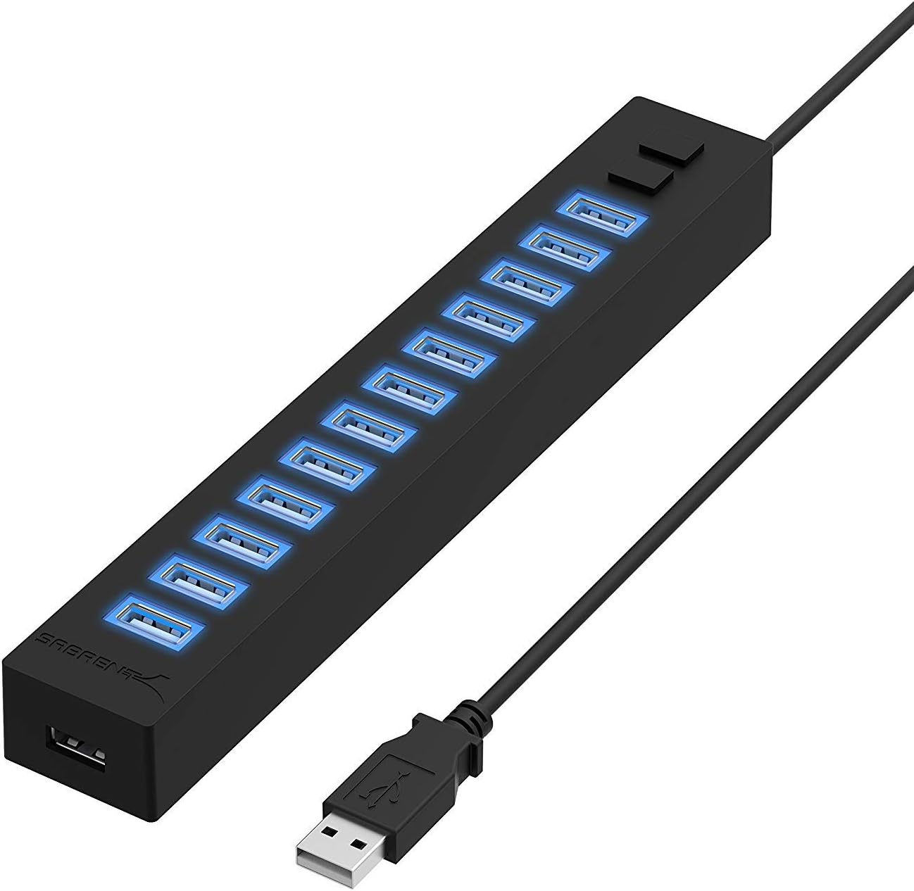 Sabrent 13 Port High Speed USB 2.0 Hub with Power Adapter and 2 Control Switches (HB-U14P) Pack of 2