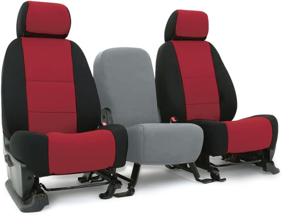 CarsCover Custom Fit 2009-2016 Dodge Ram 1500 2500 3500 Pickup Truck Neoprene Car Front Seat Covers Red Rose & Black Sides Driver & Passenger Cover