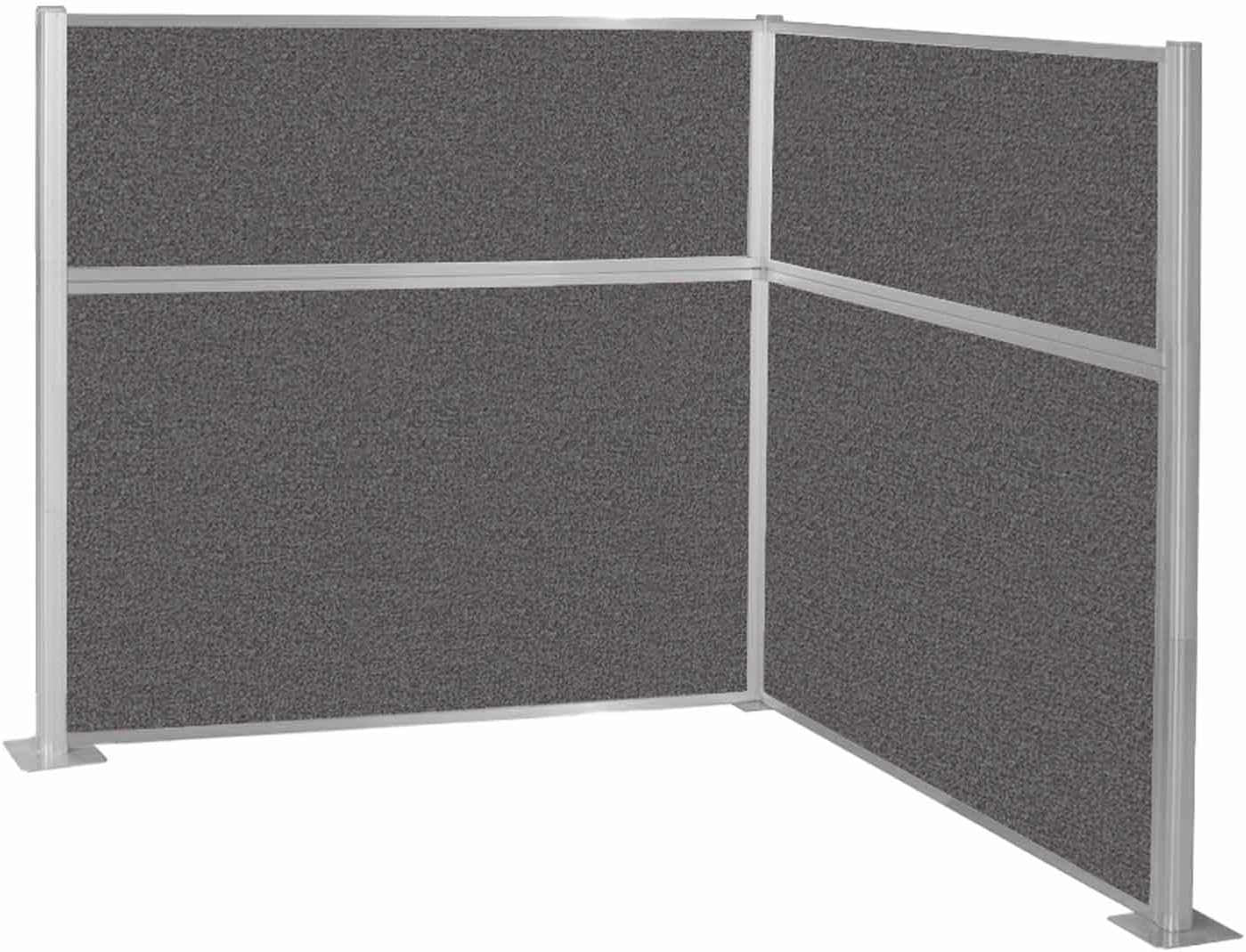 VERSARE Hush Panel Cubicle Kit 6' x 4' &ldquo;L&rdquo; Shape | Workstation Wall Partition | Privacy Desk Office Divider | Private Space | Sound Dampening Fabric Panels Charcoal Gray