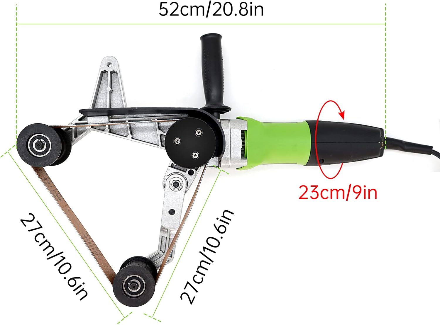 VICSES 110V 800W Pipe Tube Polisher Stainless Round Sander 360° Rotation and 6 Speeds Adjustable with Alumina Oxide Sanding Grinding and Polishing Pack of 2