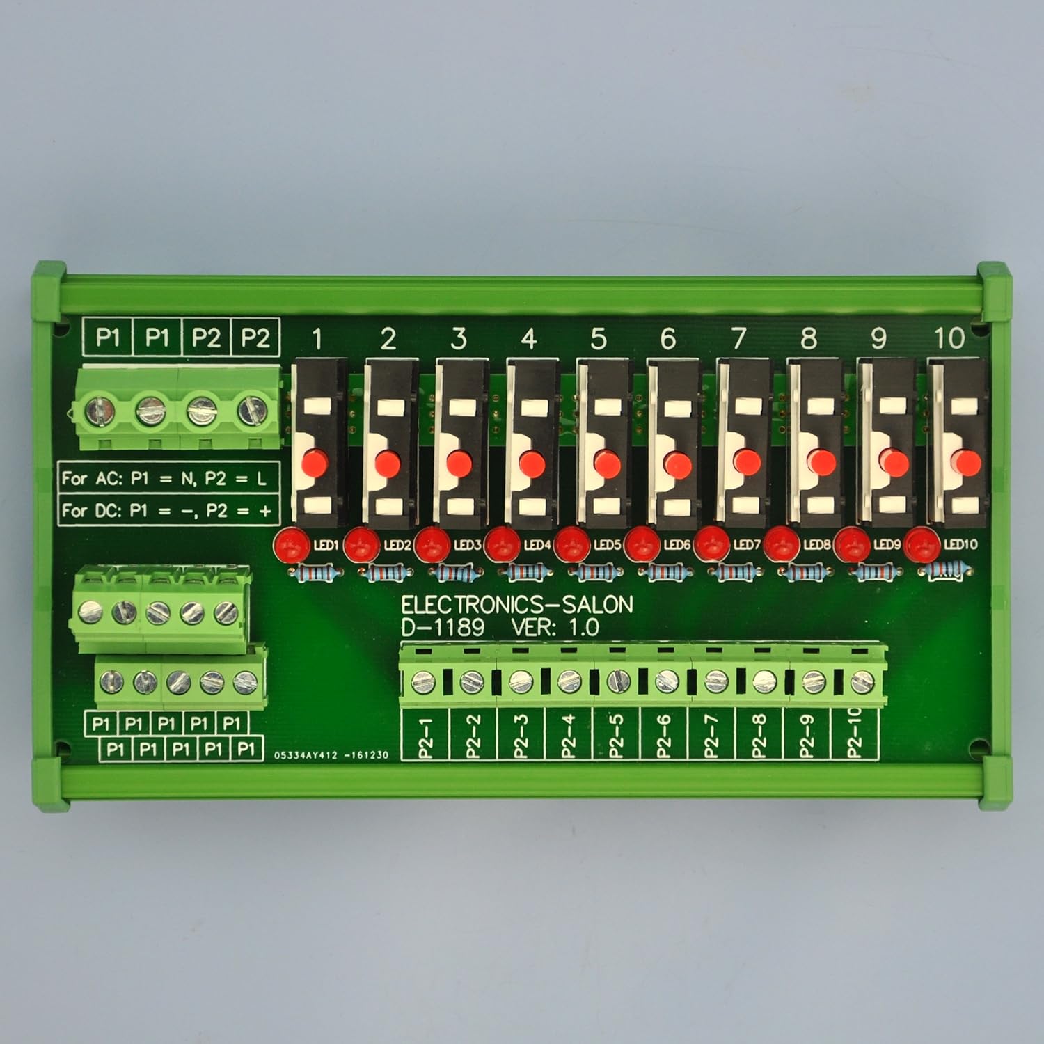 Electronics-Salon DIN Rail Mount 10 Position Thermal Circuit Breaker Power Distribution Module Pack of 2