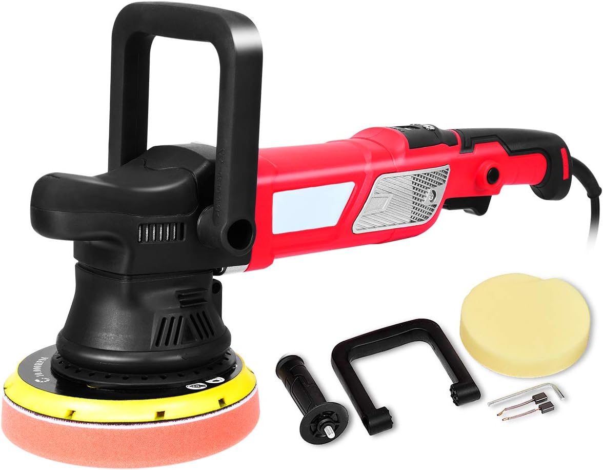 Goplus 6 Inch Variable Speed Sander All-in-One Polisher Dual-Action Random Orbital Kit, 950W, 2000-4800RPM, Waxer, Grinder, Buffer