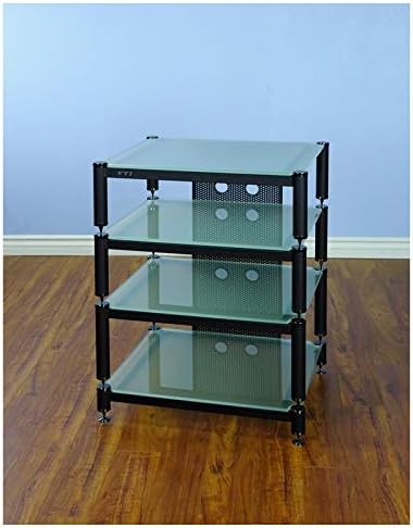VTI BLG Series 4 Shelf Audio Rack-Black/Black/Frosted