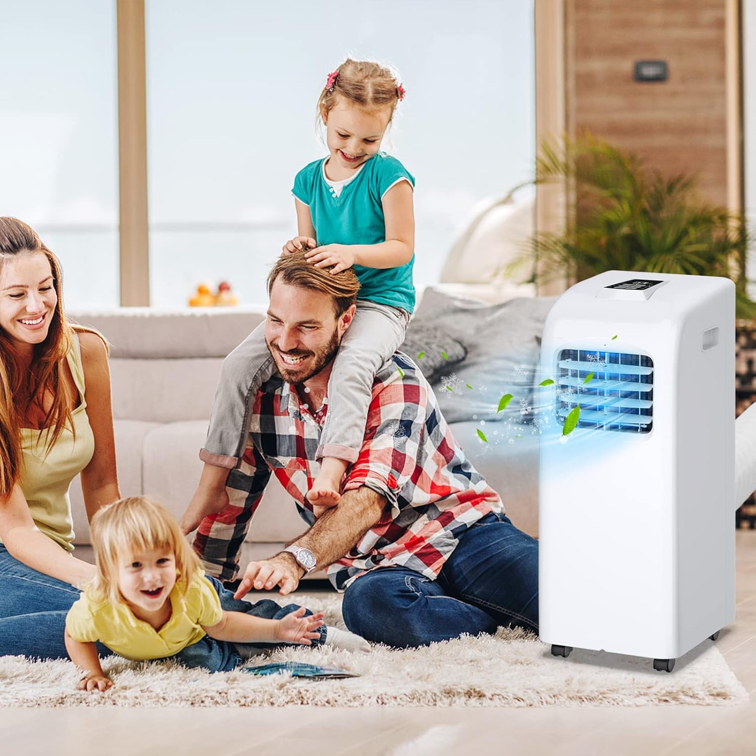 ARLIME Room Air Conditioner Portable 8,000 BTU With Remote Control, Built-in Dehumidifier and Fan Modes, Quite Single Room AC Cooling Unit Cools Room Up to 200sq. ft., Floor Air Conditioner for Room, Office, Dorm, Bedroom