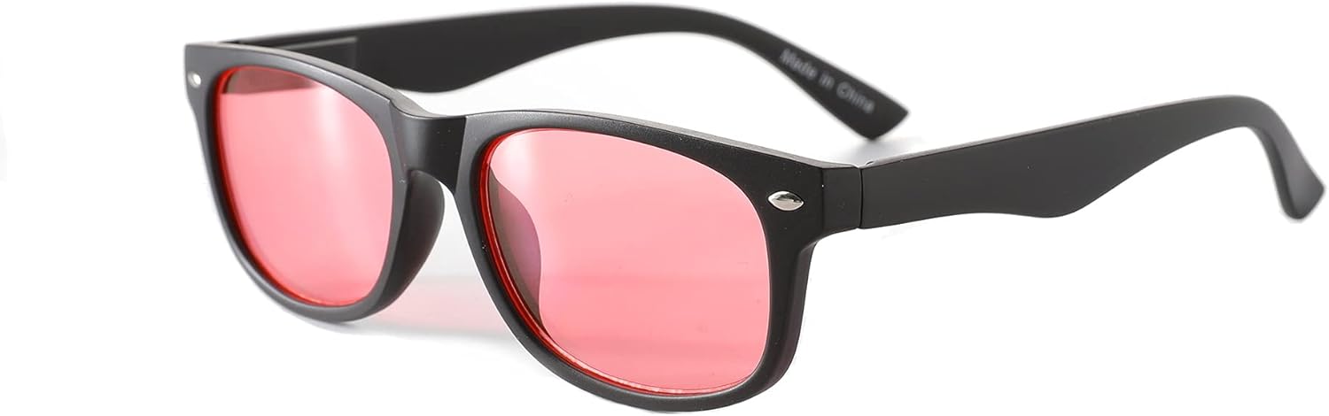 SomniLight FL-41 Light Sensitivity Glasses for Florescent Light Sensitivity, Photophobia, and Migraines (Wayfarer Style) Pack of 2