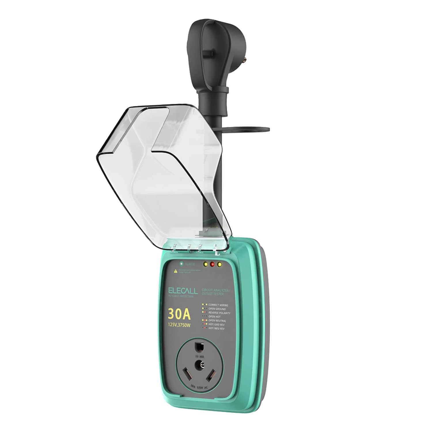 Rv Surge Protector 30 Amp with Circuit Tester, Waterproof Outdoor Covers, Road Trip Essentials for Adults Travel Trailers, Camping Smart Electrical Accessories, UL-Certified Power Cord Plug Outlet