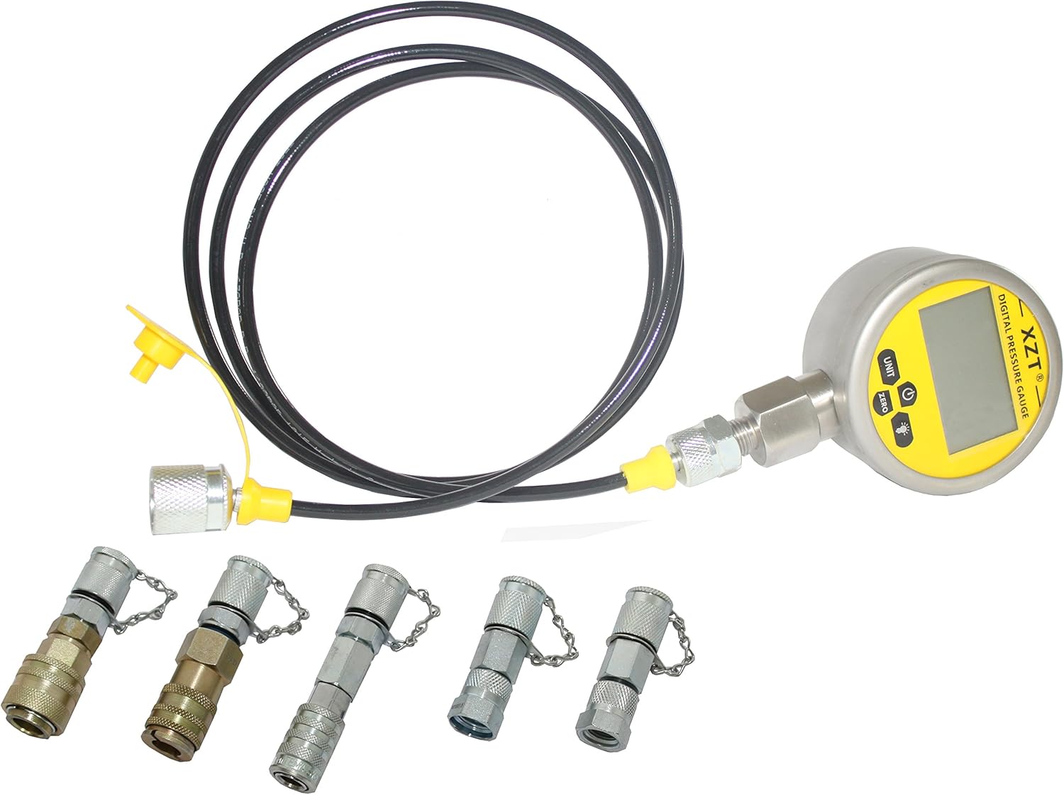 XZT EX-C 10000psi Digital Hydraulic Pressure Test Coupling Kit,Repair Tools for USA European Japanese Brand Excavator Construction Machinery (10000PSI/700BAR)