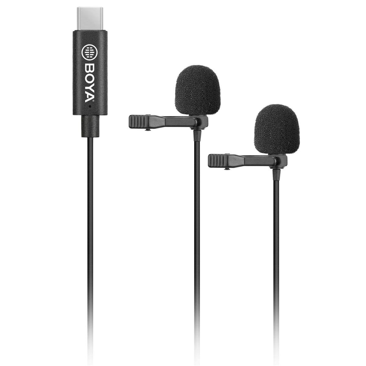 Boya BY-M3D Digital Dual Omnidirectional Lavalier Microphones with Detachable USB Type-C Cable