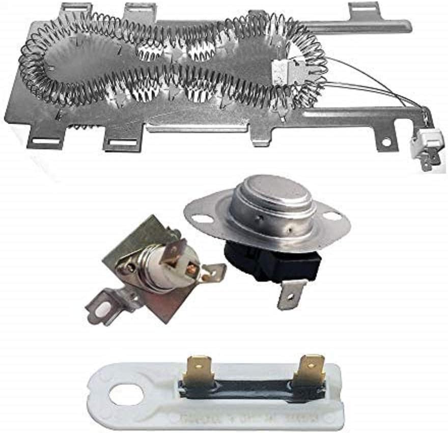 Edgewater Parts 8544771, 279973, 3392519, AP6013115, PS11746337 Dryer Heater, Thermal Fuse and Thermostat Kit, Compatible With Whirlpool, Maytag (Fits Models: 7MW, MED, WED, YME, NED And More) Pack of 2