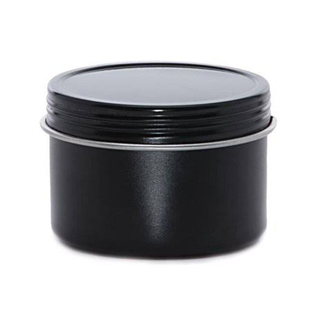 576ea - 1 oz Black Screw Top Round Tin Can by Paper Mart