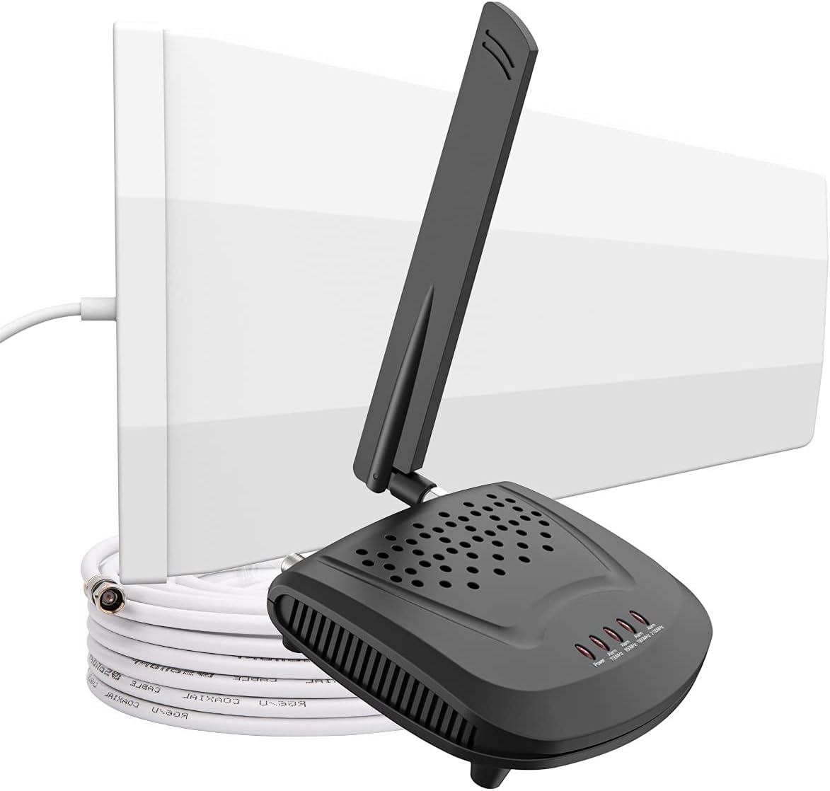 SolidRF Cell Phone Signal Booster for Home and Office, Up to 1,500 sq ft Compatible with All US Carriers AT&T, Verizon, T-Mobile, Sprint, U.S. Cellular & More-Band 12/13/17/5/2/25/4, -Black