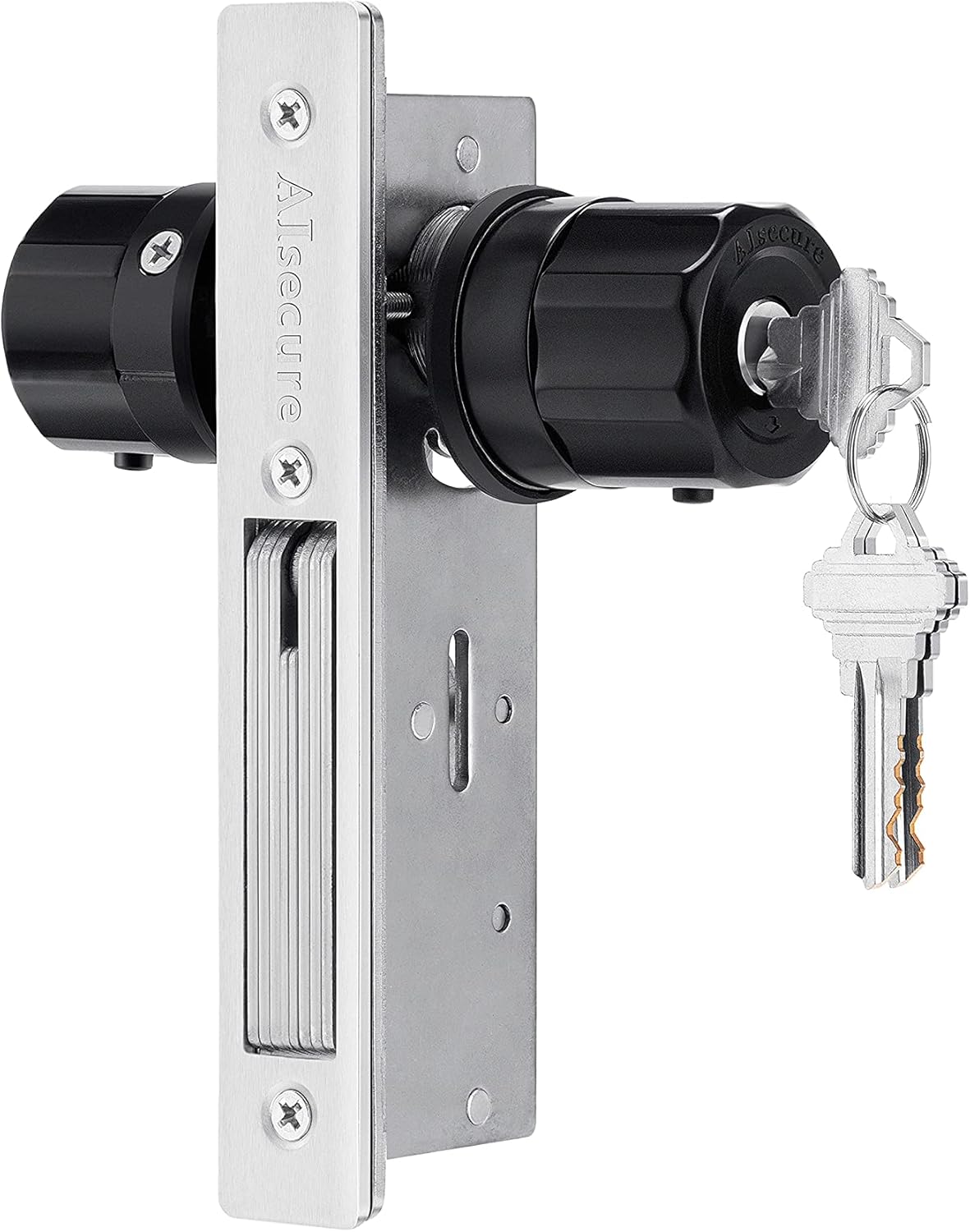 Twist-to-Lock Storefront Door Deadbolt Lock keyless with Anti-mislock Button+Night Latch button,anti-bypass tool open of Mortise structure redesign,Commercial Door lock with Backset 31/32