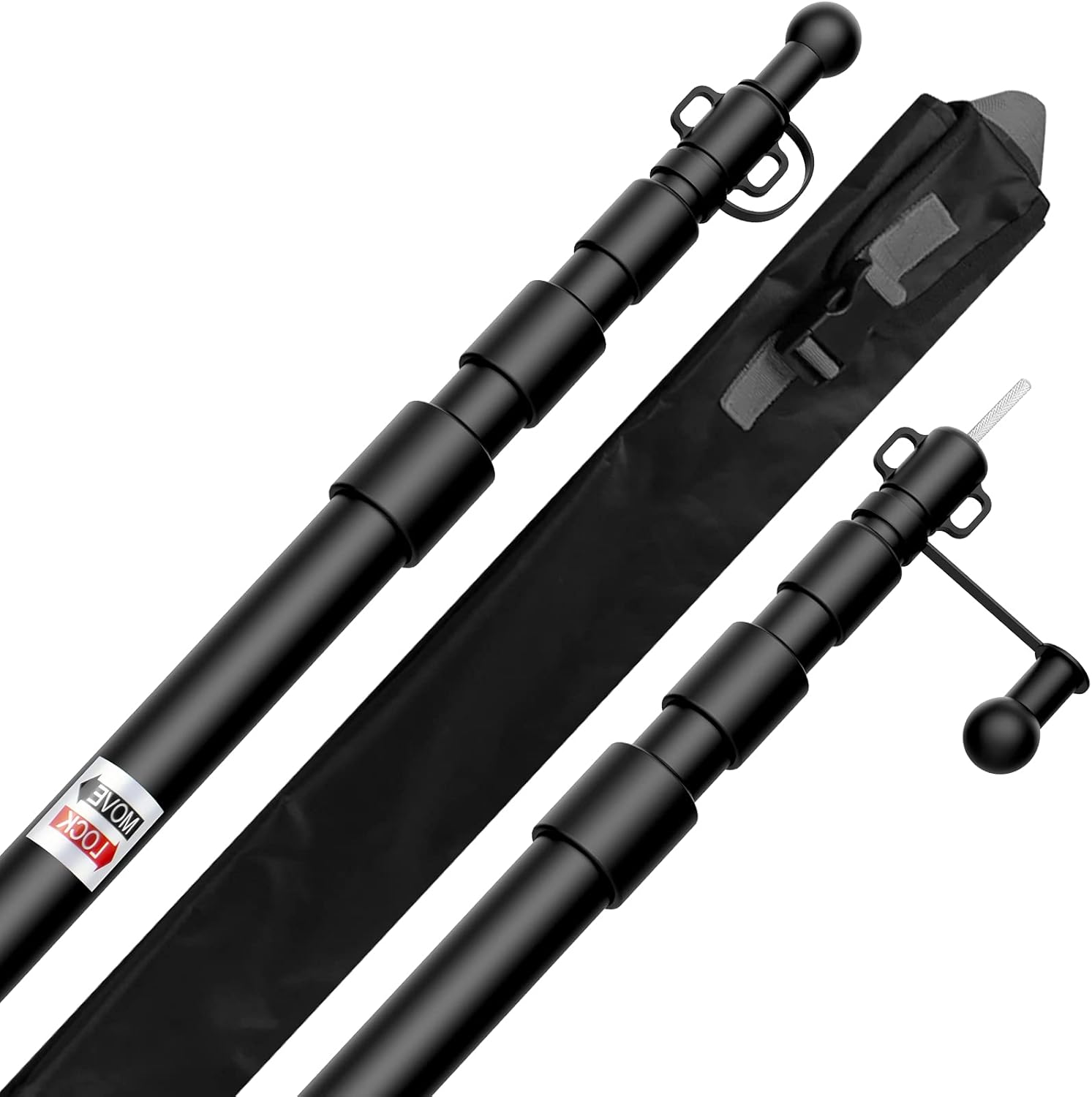 BLIKA Telescoping Tarp Poles, Adjustable Tarp Poles Set of 2, Aluminum Tent Poles Replacement, Lightweight Tent Poles for Tarp Pack of 2