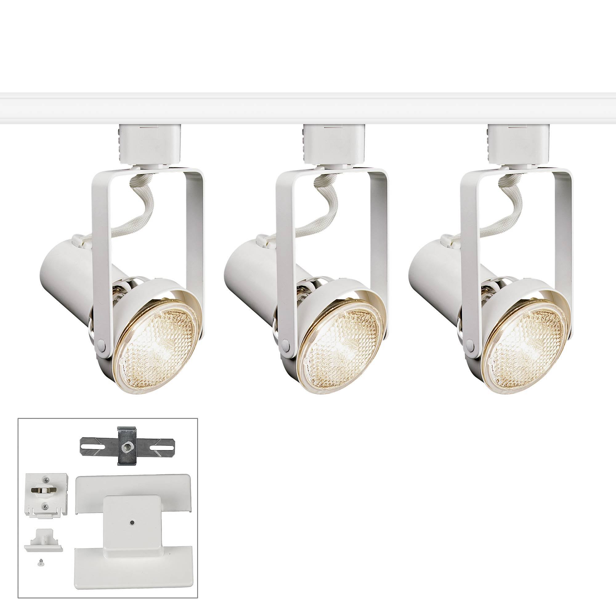 Juno 3-Light PAR20 White Bullet Floating Canopy Track Kit 80273489