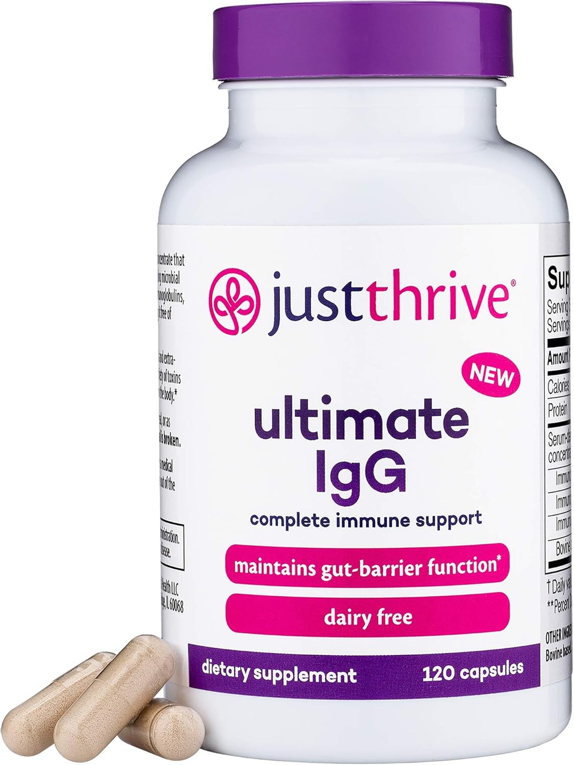 Just Thrive - IgG Complete (30-Day Supply) - Made for Immune System and Gastrointestinal Health - Support The Body’s Natural Immunoglobulins - Dairy, Gluten, Soy Free - Non-GMO Pack of 2