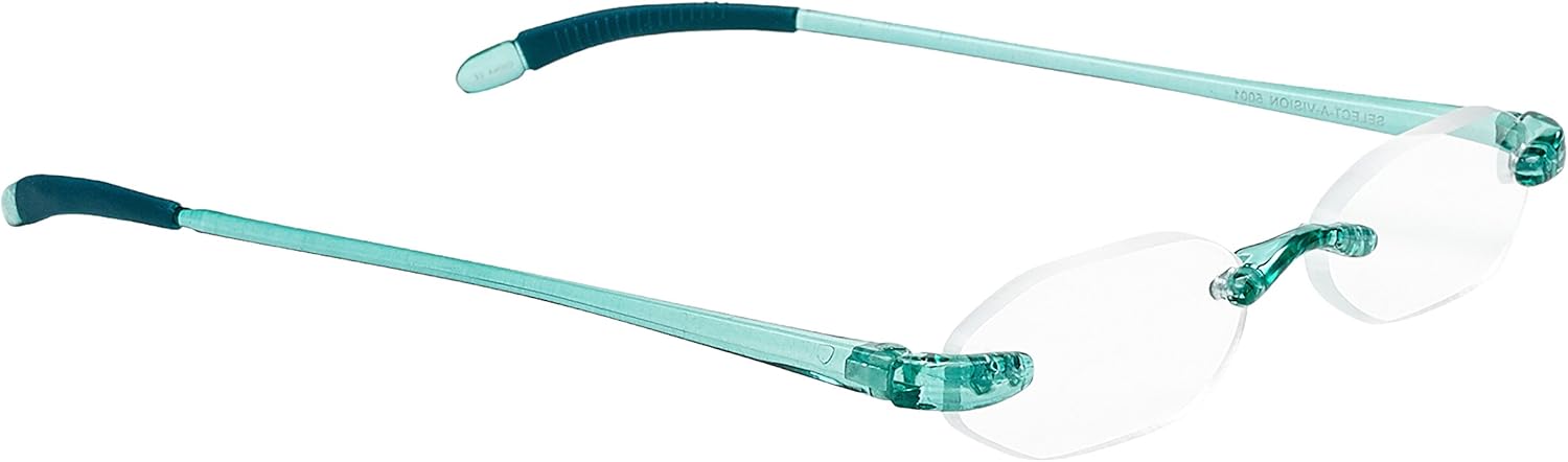 Select-A-Vision Flexi Lights Rimless Round Unisex Readers, Clear, 1.25 Pack of 2