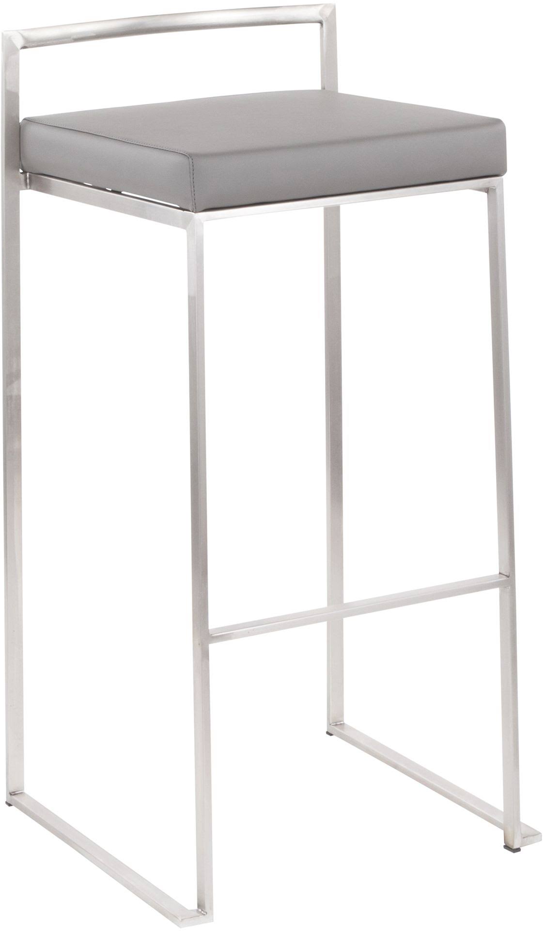 LumiSource Fuji Grey Stacker Barstool Set of 2