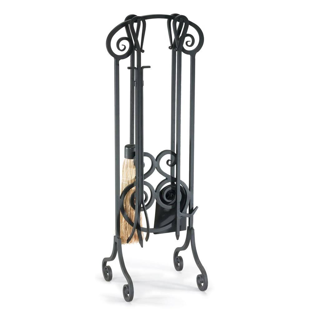 Napa Forge 5 Piece Antique Scroll Fireplace Tool Set - Brushed Pewter