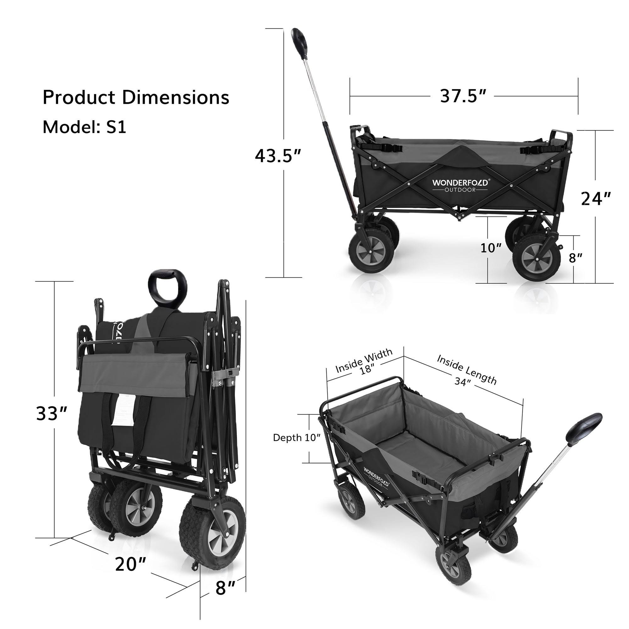 Wonderfold Basic Outdoor Folding Wagon - Black S1-Black