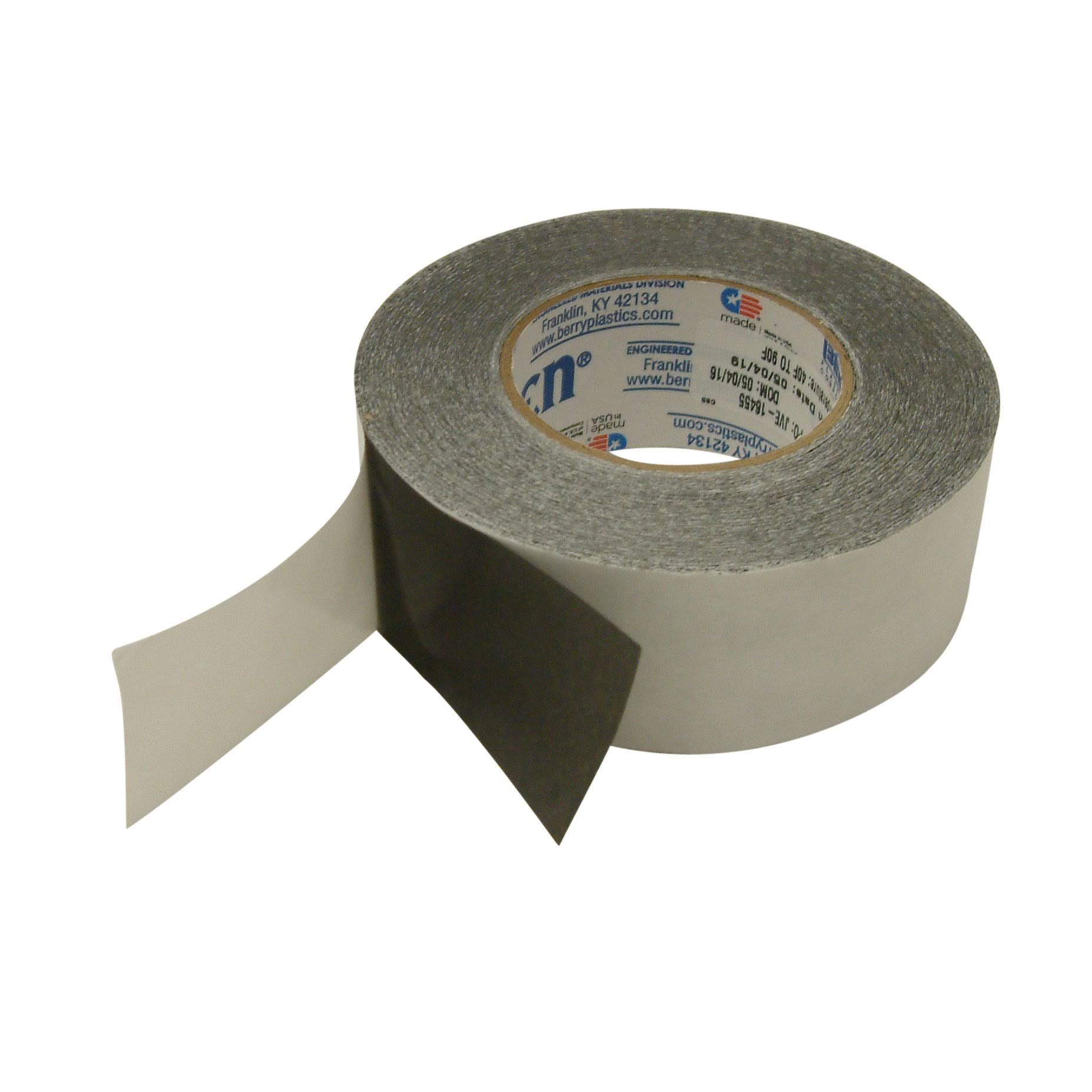 Polyken 1111 Lightweight Flame Retardant Carpet Tape: 2 in. x 60 yds. (Grey/Black)