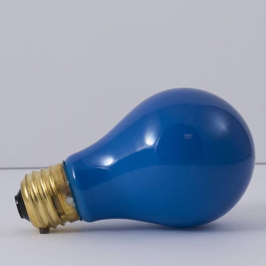 Bulbrite Incandescent (INC) A19 25W Dimmable Party Bulb Ceramic Blue Light Bulb, 18 Pack (106325)