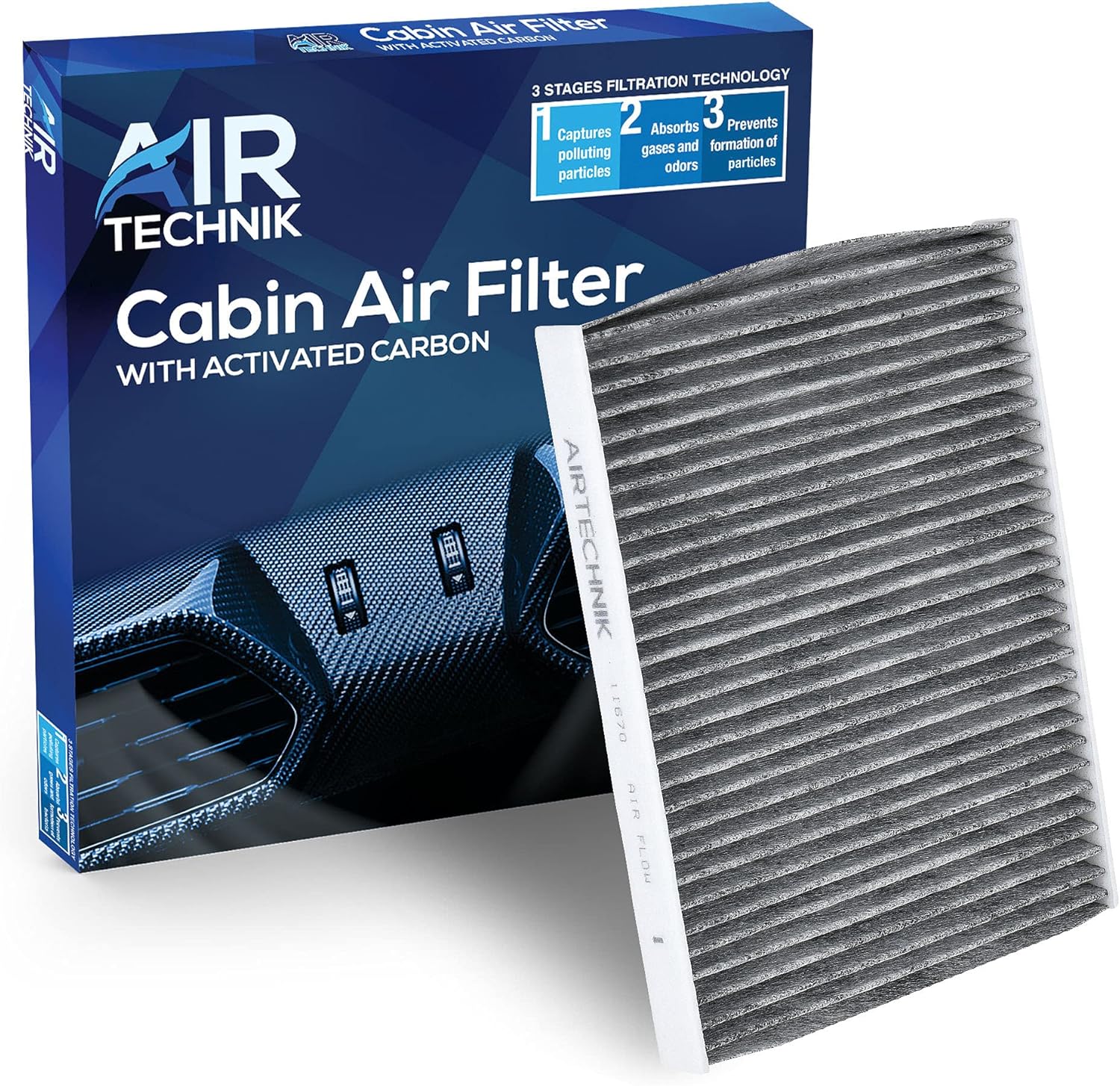 AirTechnik CF11670 Cabin Air Filter w/Activated Carbon | Fits Ford Ecosport 2018-2022, Fiesta 2011-2019