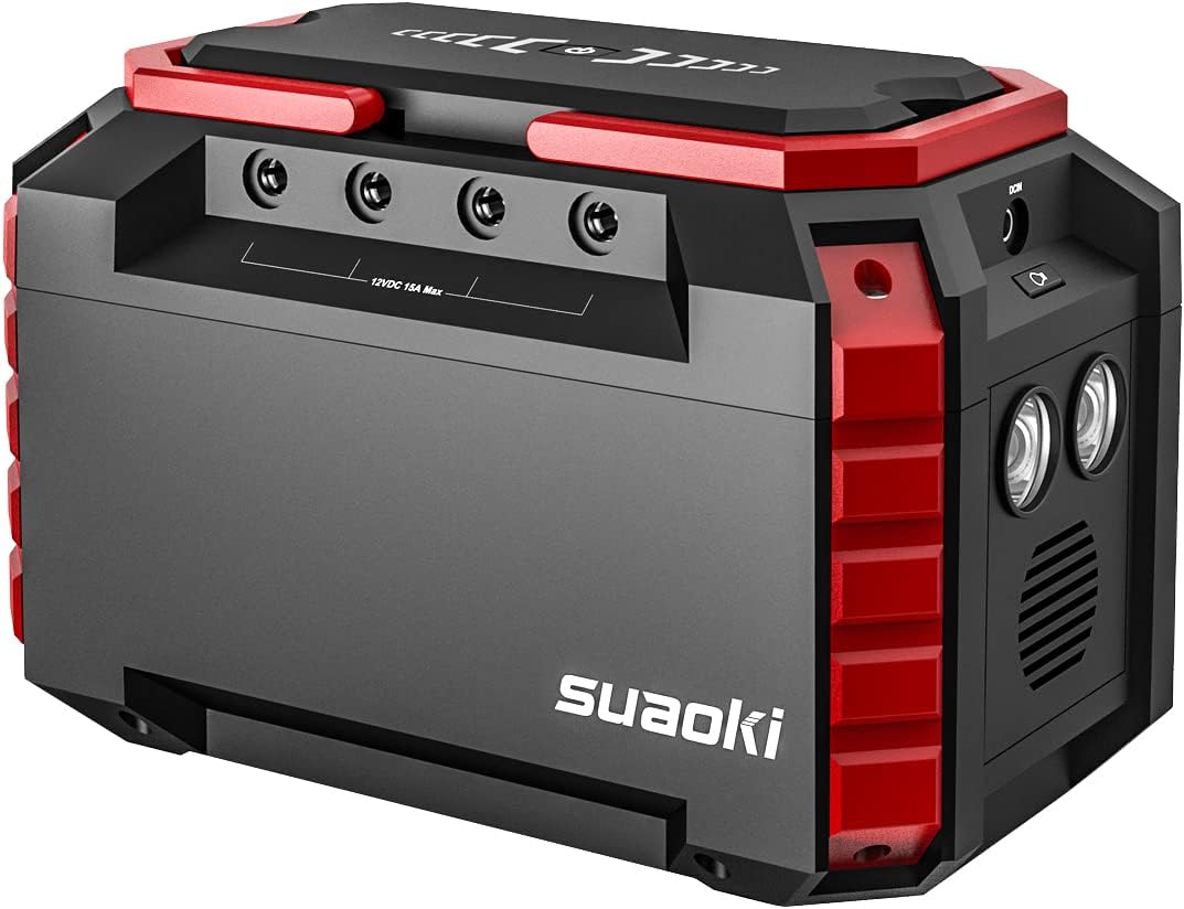 SUAOKI Portable Power Station, 150Wh Camping Generator Lithium Power Supply with Dual 110V AC Outlet, 4 DC Ports, 4 USB Ports, LED Flashlights for Road Trip Camping Travel Emergency Backup