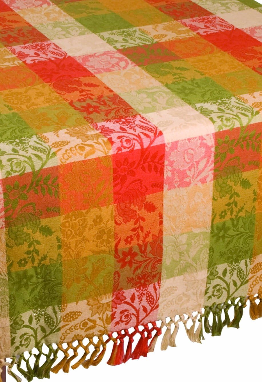 April Cornell 72 by 108-Inch Tablecloth, Song Jacquard Multi