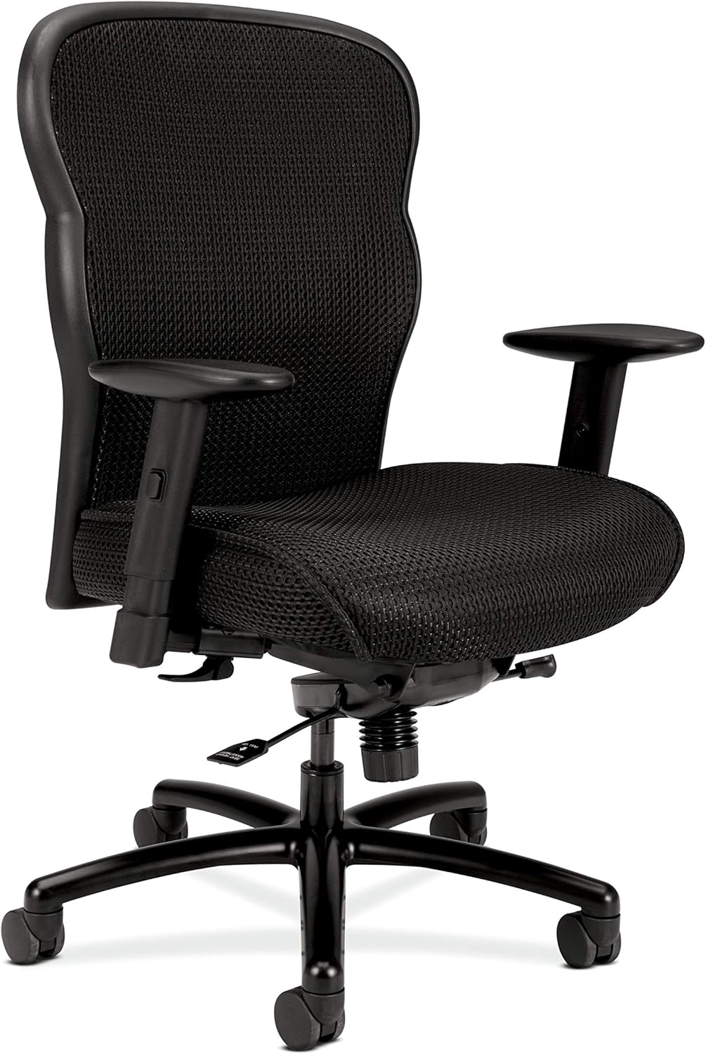 HON Wave Mesh Big and Tall Executive Chair | Knee-Tilt | Adjustable Arms | Black Fabric Seat | HVL705 Model
